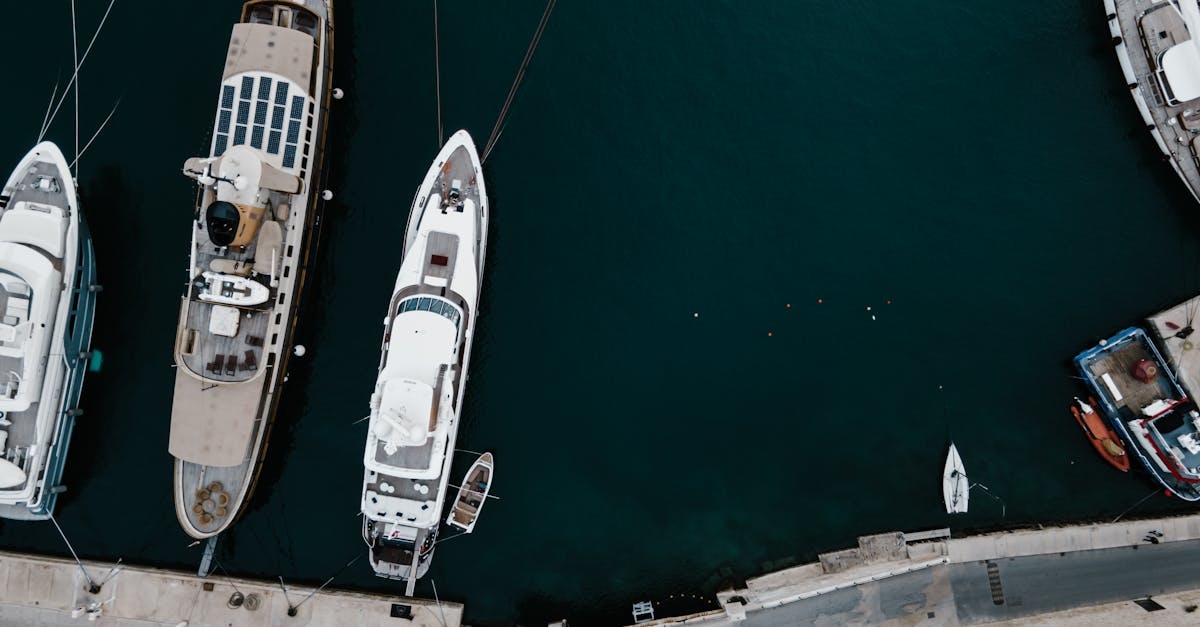 An Aerial Photography of Watercrafts Docked on the Port