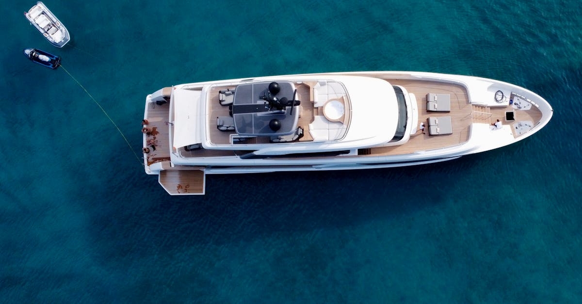 Overhead View of Yacht on Sea
