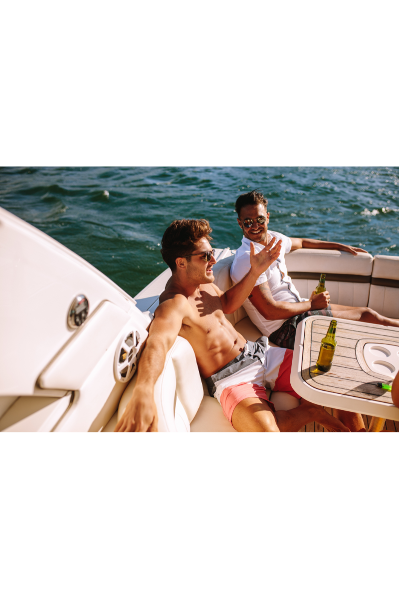 Friends partying on a yacht