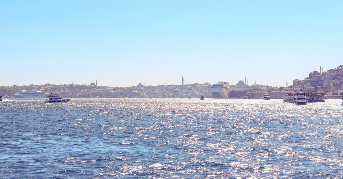 A view of the water with boats and buildings