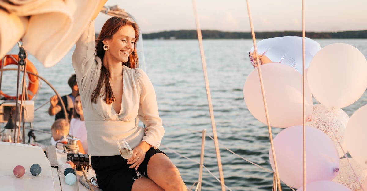 A Woman Sitting on the Yacht