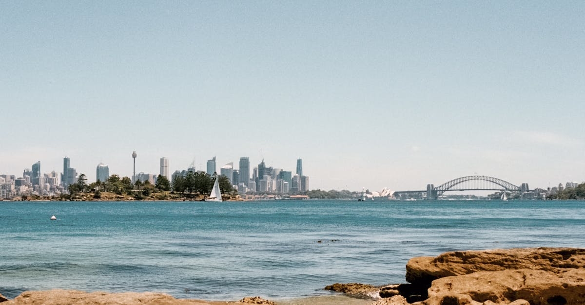 City in Bacgkround behind Sea