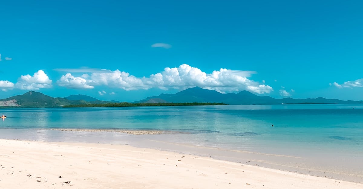 Scenic View of the White Sand Beach