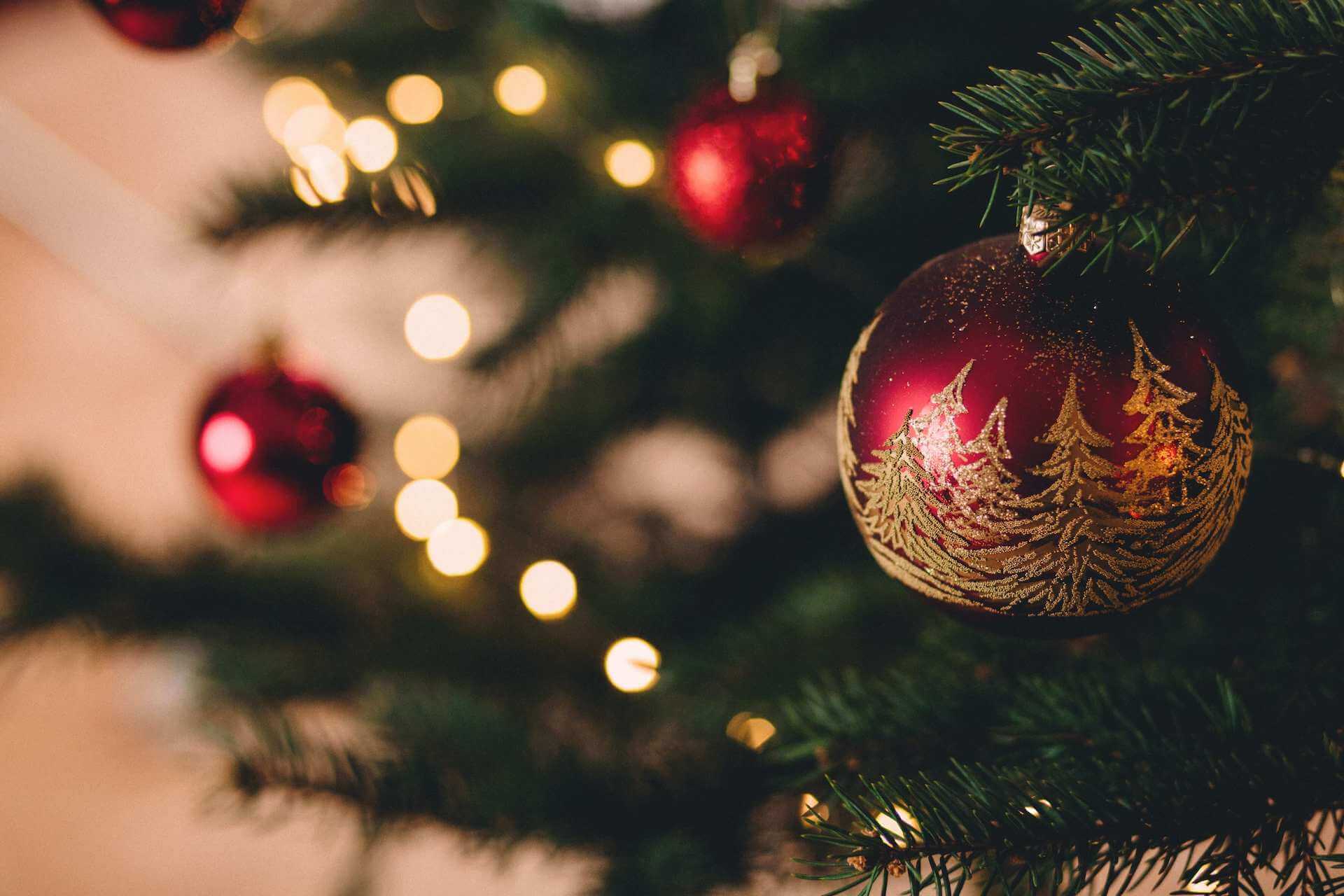 christmas bauble on tree