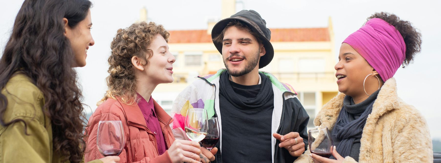 friends sharing cultural differences during language exchange