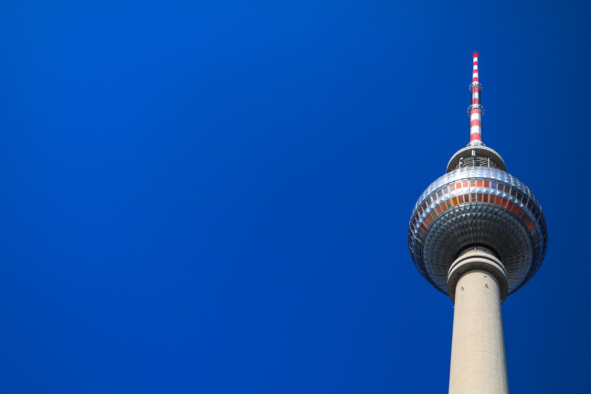 berlin tv tower in blue sky