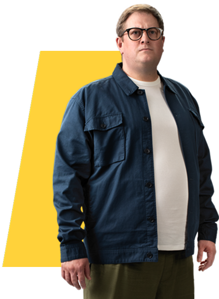 Man with obesity