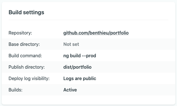 netlify build settings