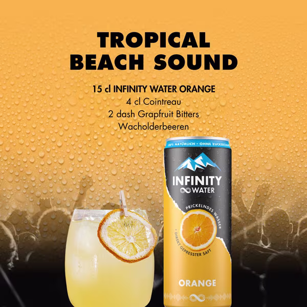 Gasteiner Infinity Water Orange Cocktailrezept entdecken & Dosen online bestellen | shöpping.at