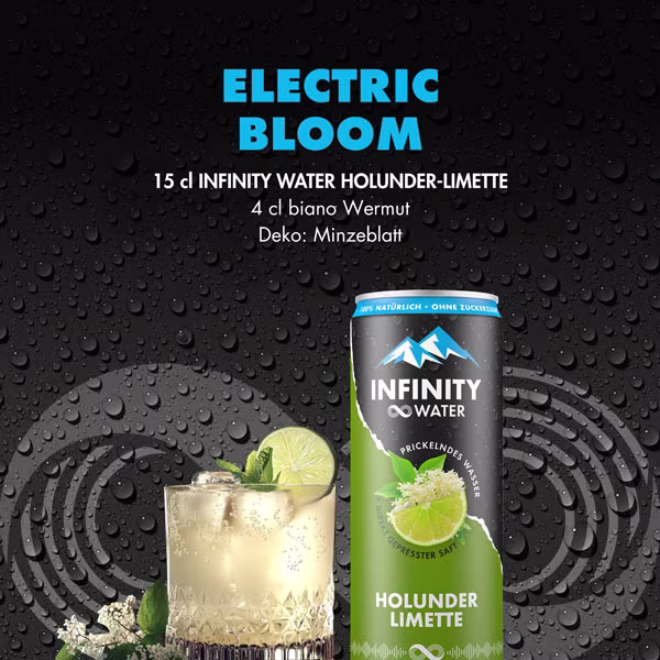Gasteiner Infinity Water Holunder-Limette Cocktailrezept entdecken & Dosen online bestellen | shöpping.at