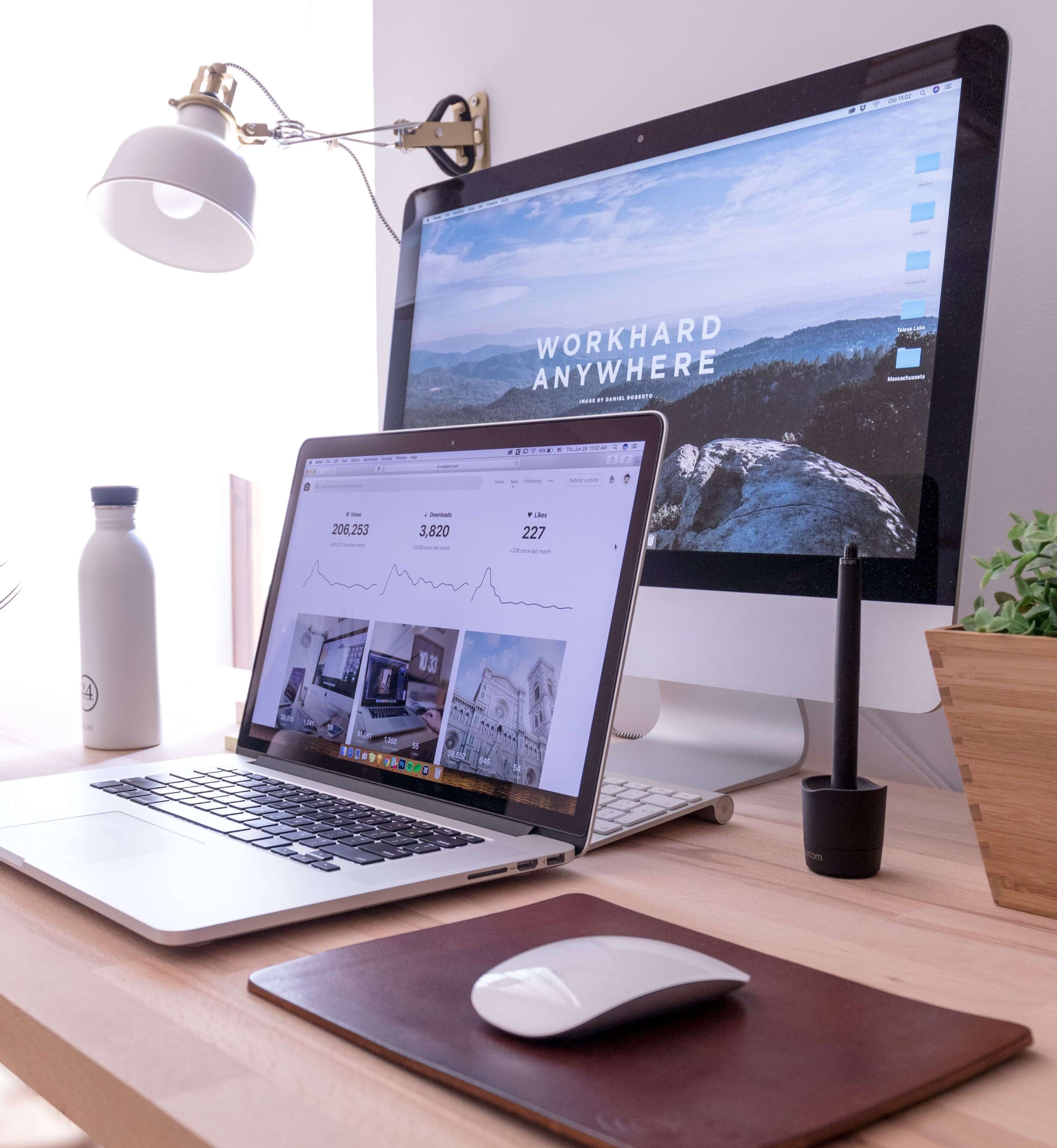 computer monitor on desk