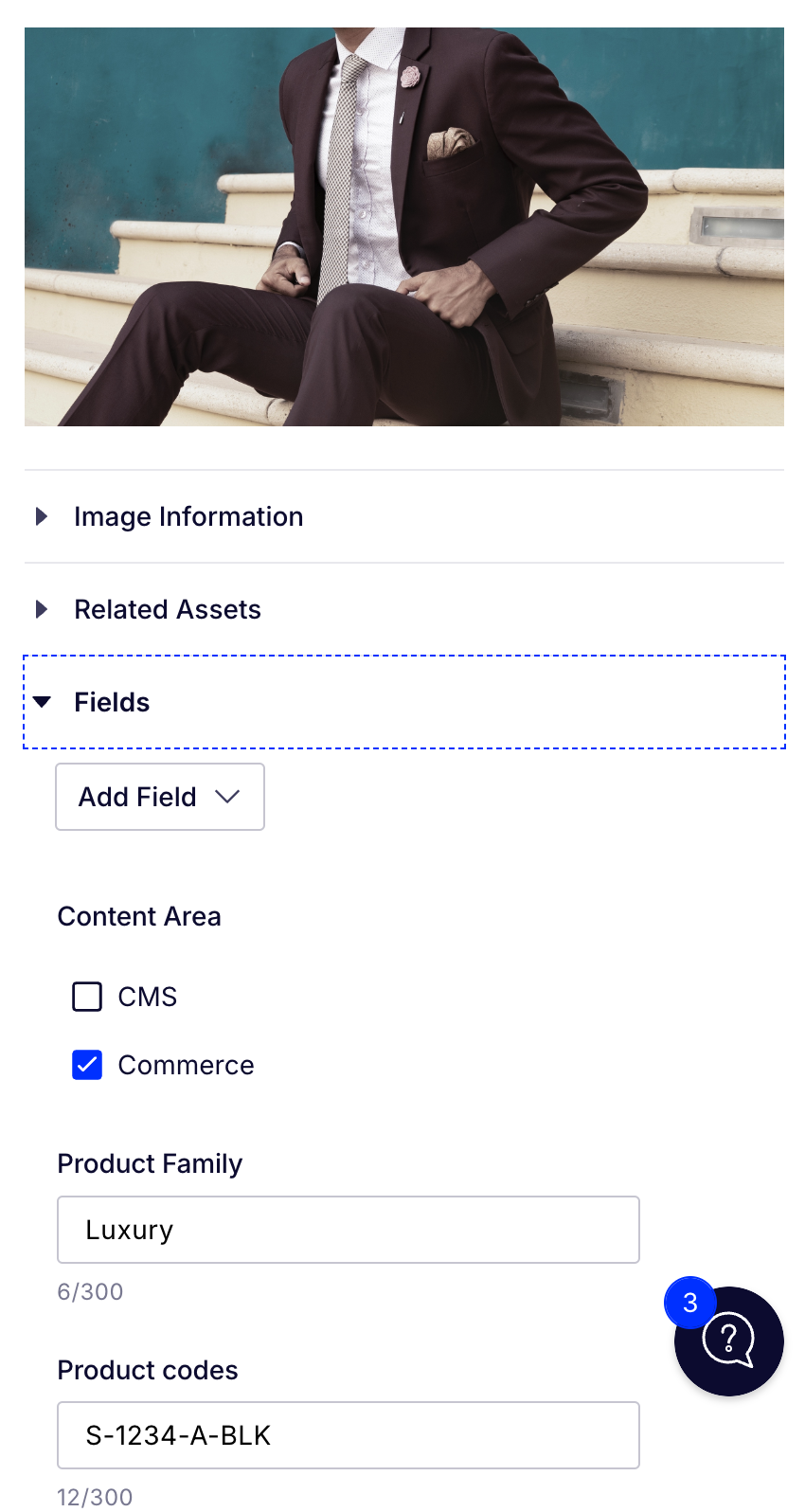 DAM - Asset show fields