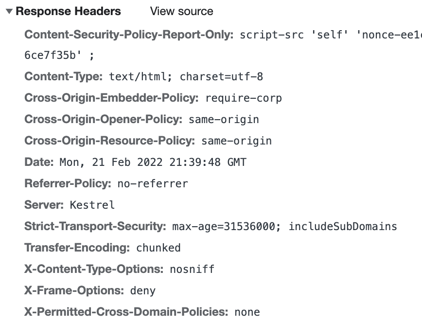 Response Headers