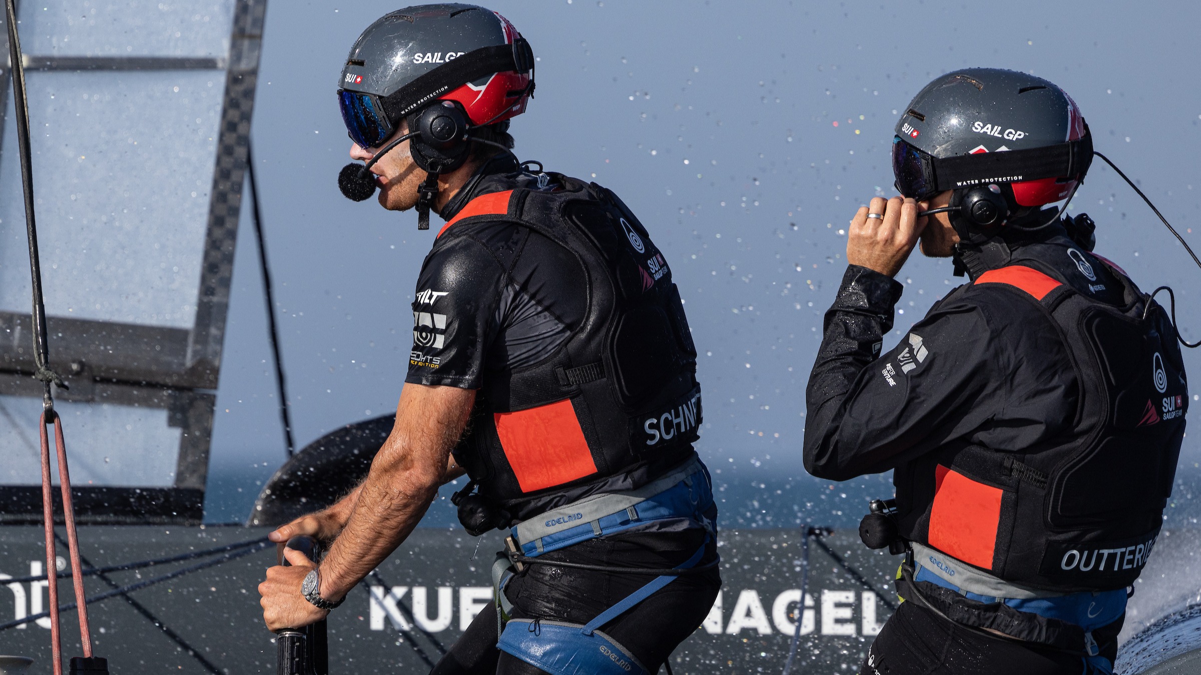Season 4 // Sebastien Schneiter and Nathan Outteridge training on board Swiss F50 in Cadiz 