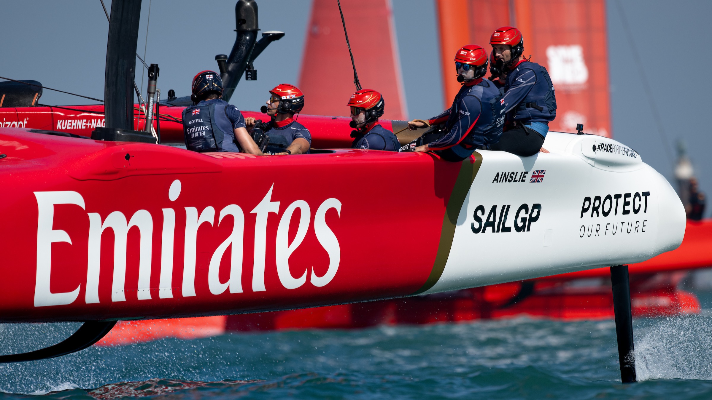 Season 4 // Close up of Emirates GBR crew on first day of racing in Cadiz 
