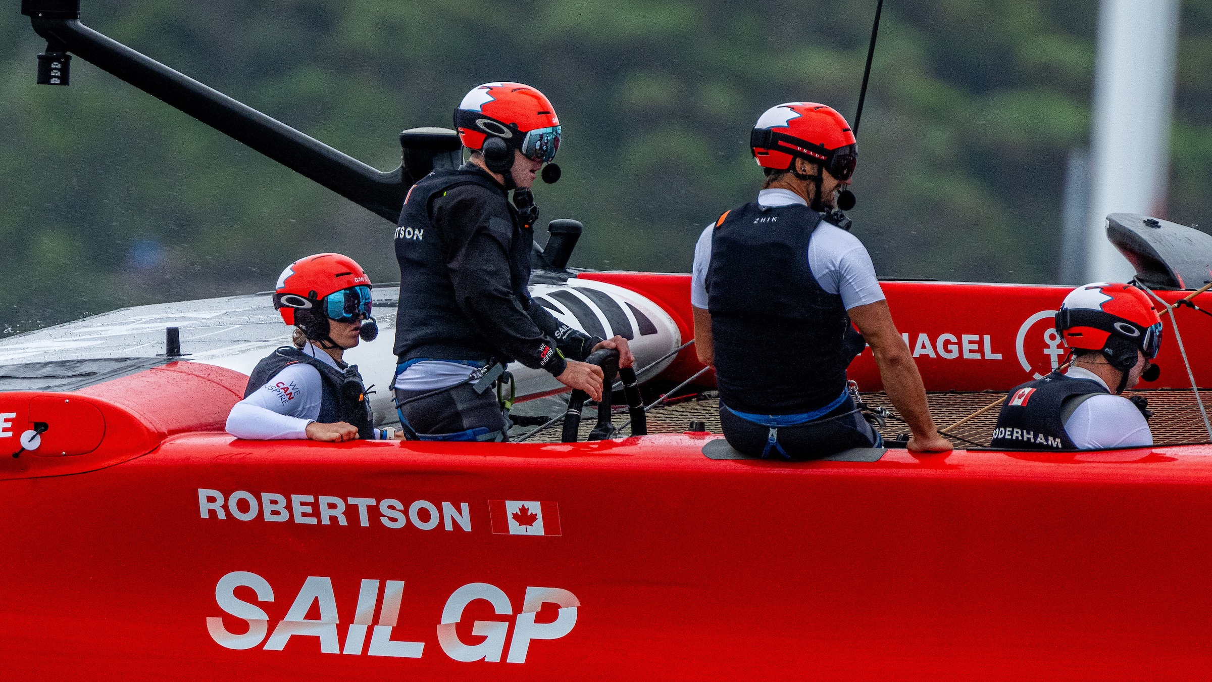 Season 4 // Close up of Canada crew on day one of racing in Sydney 