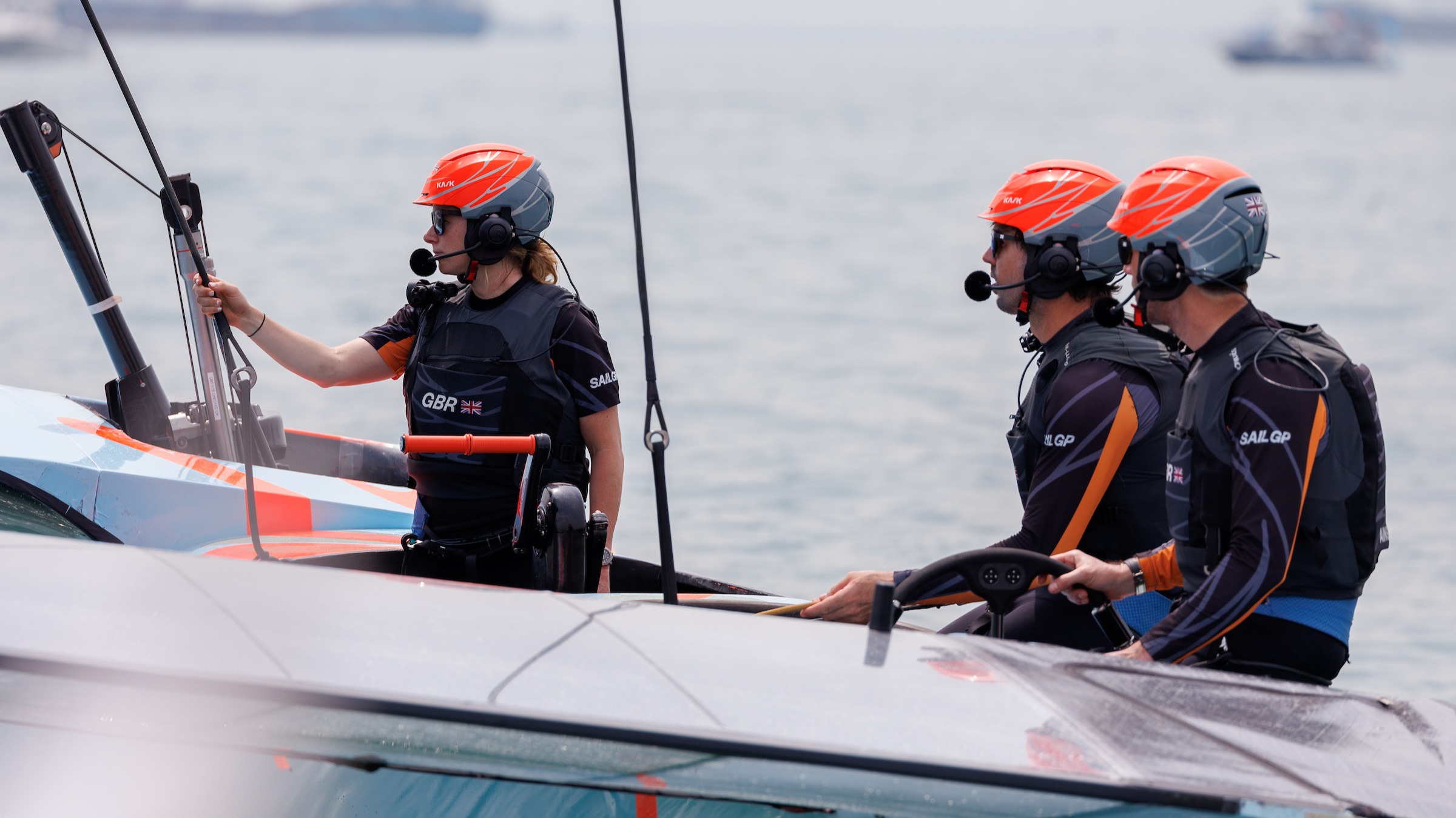 Season 3 // Great Britain Sail Grand Prix // Great Britain crew close up Singapore