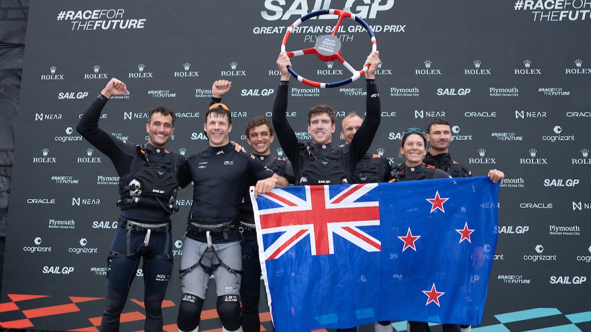 Season 3 // Great Britain Sail Grand Prix // New Zealand celebrate at prize giving