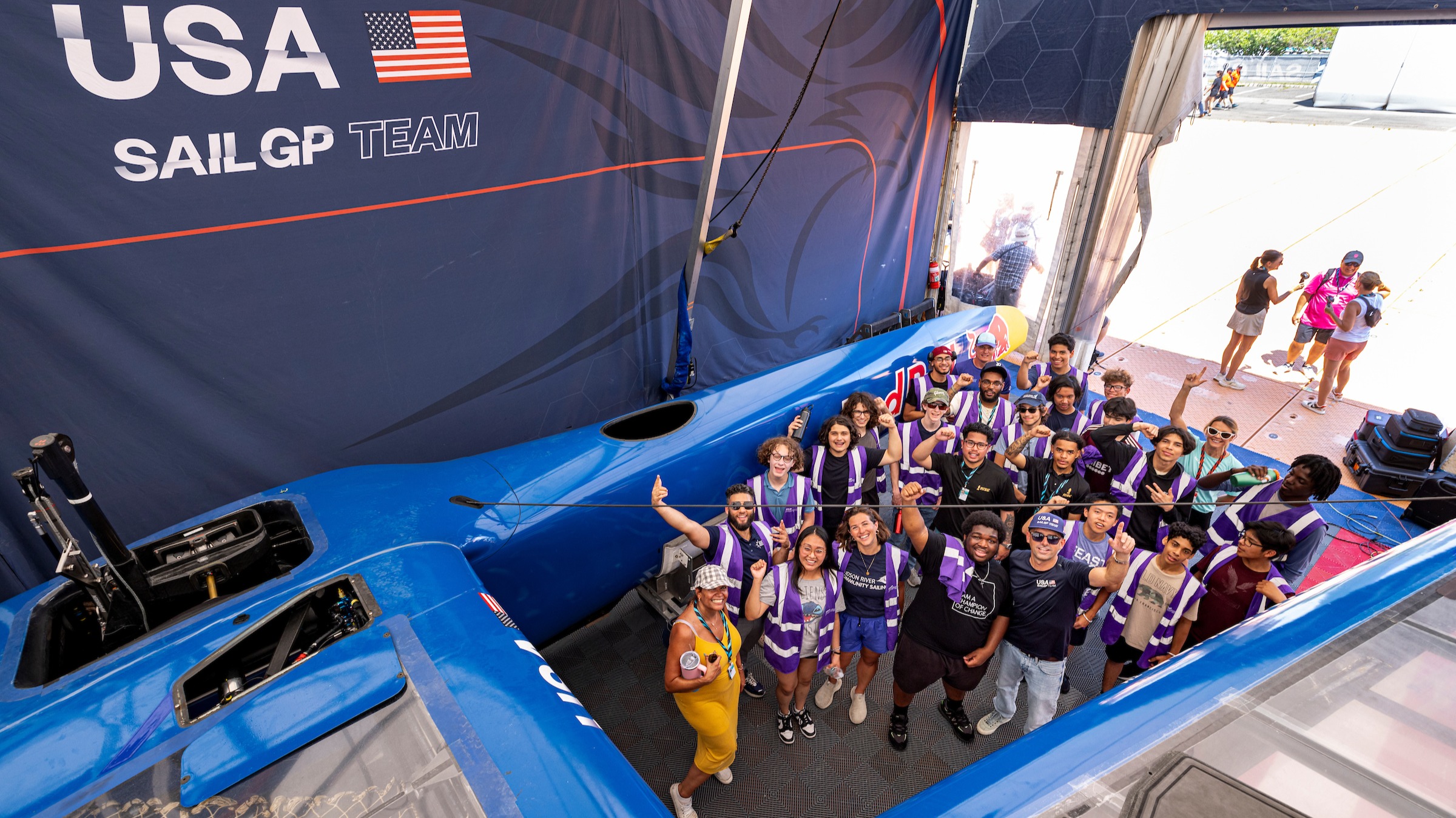 Season 4 // NYC Tech Site - Inspire inside U.S. SailGP Team tent