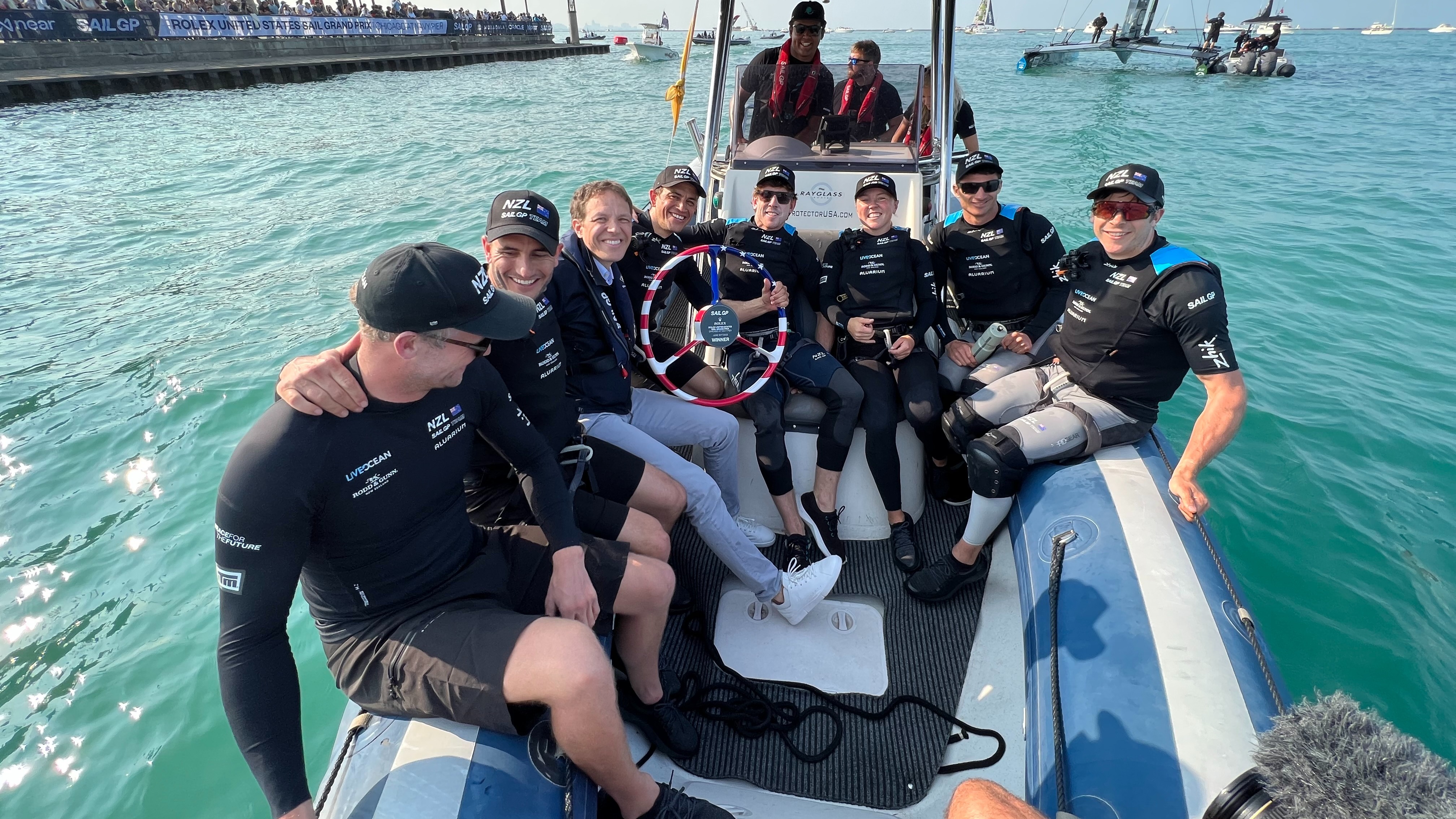 Season 4 // Inspire Careers Candidate Preston Anderson with New Zealand team on chase boat 