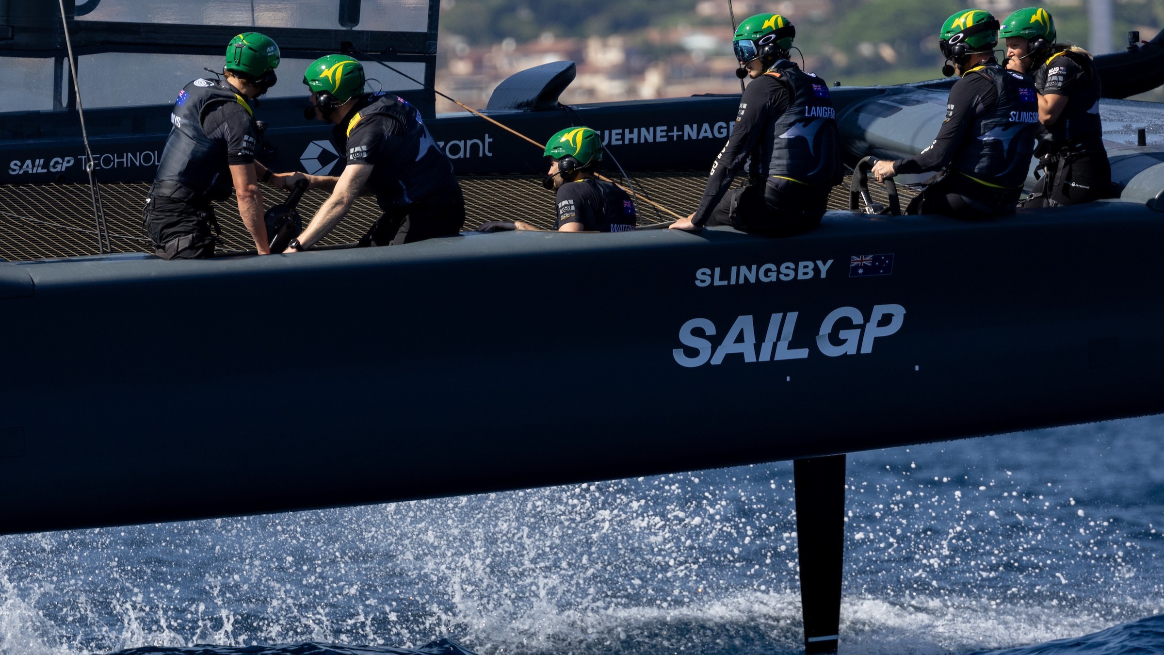 Season 4 // Close up of Australian crew in Saint Tropez practice racing