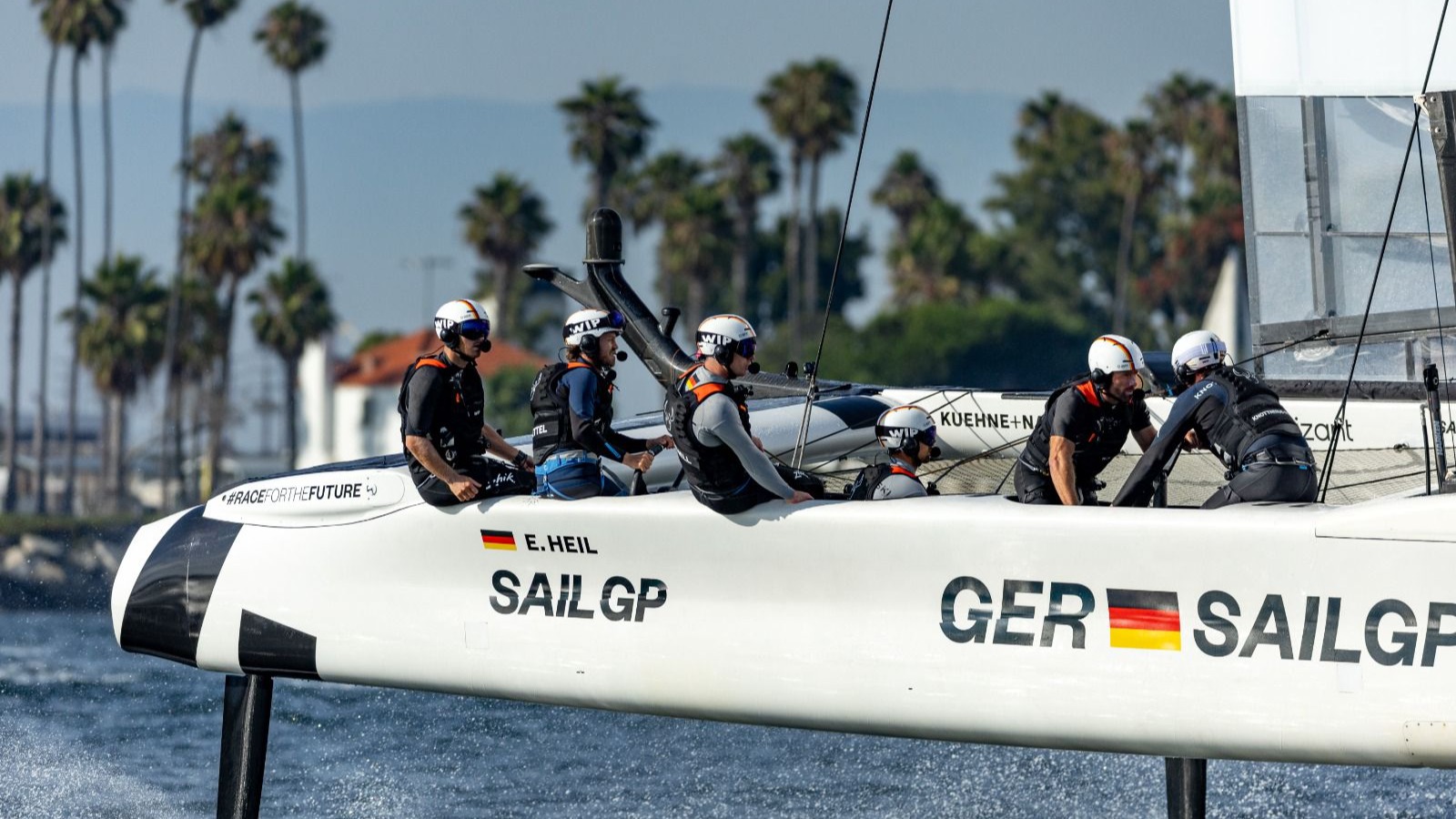 Season 4 // Germany SailGP Team // Germany F50 underway with Sebastian Vettel at helm