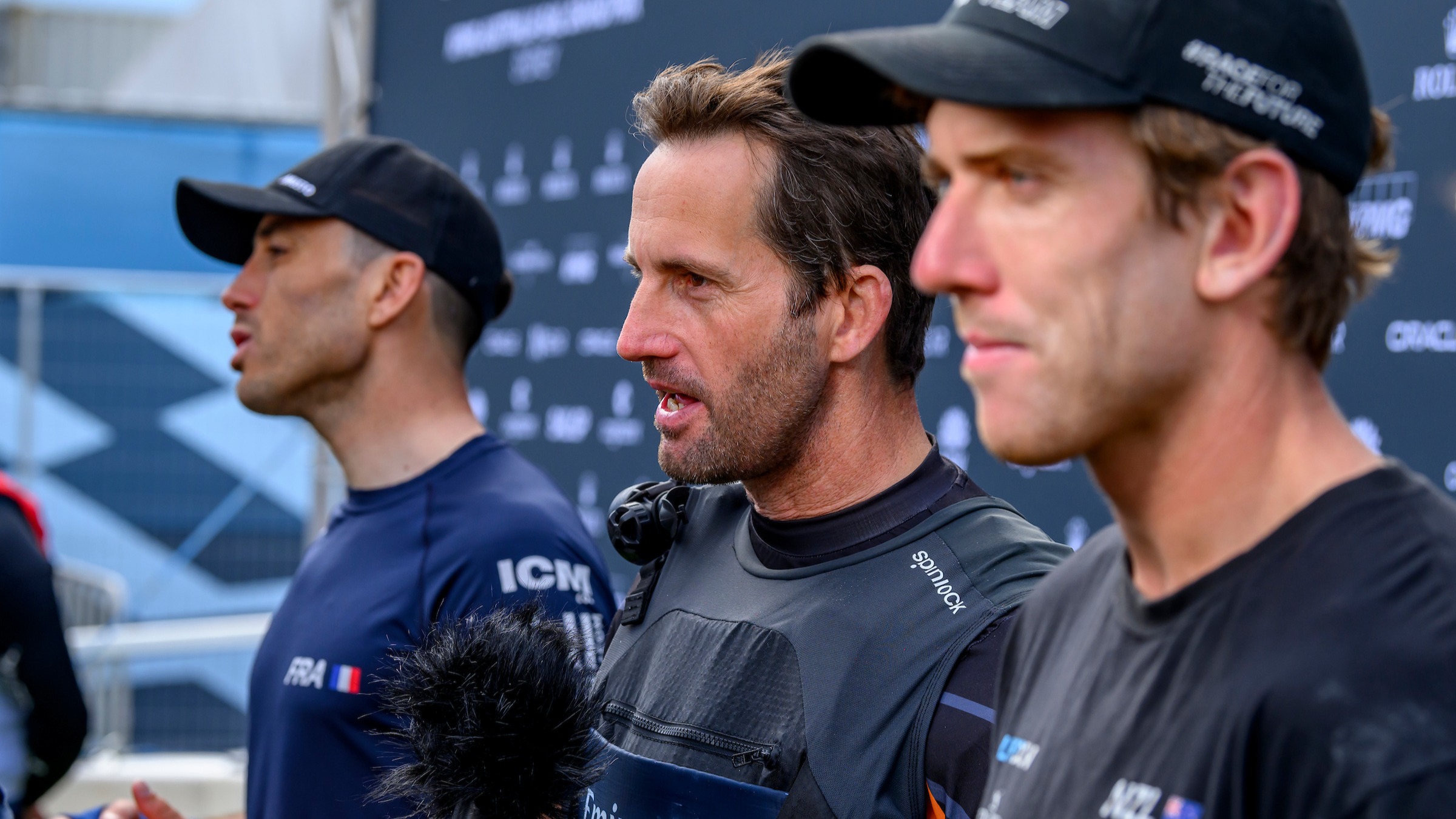 Season 3 // Australia Sail Grand Prix // Peter Burling with Ben Ainslie and Quentin Delapierre 