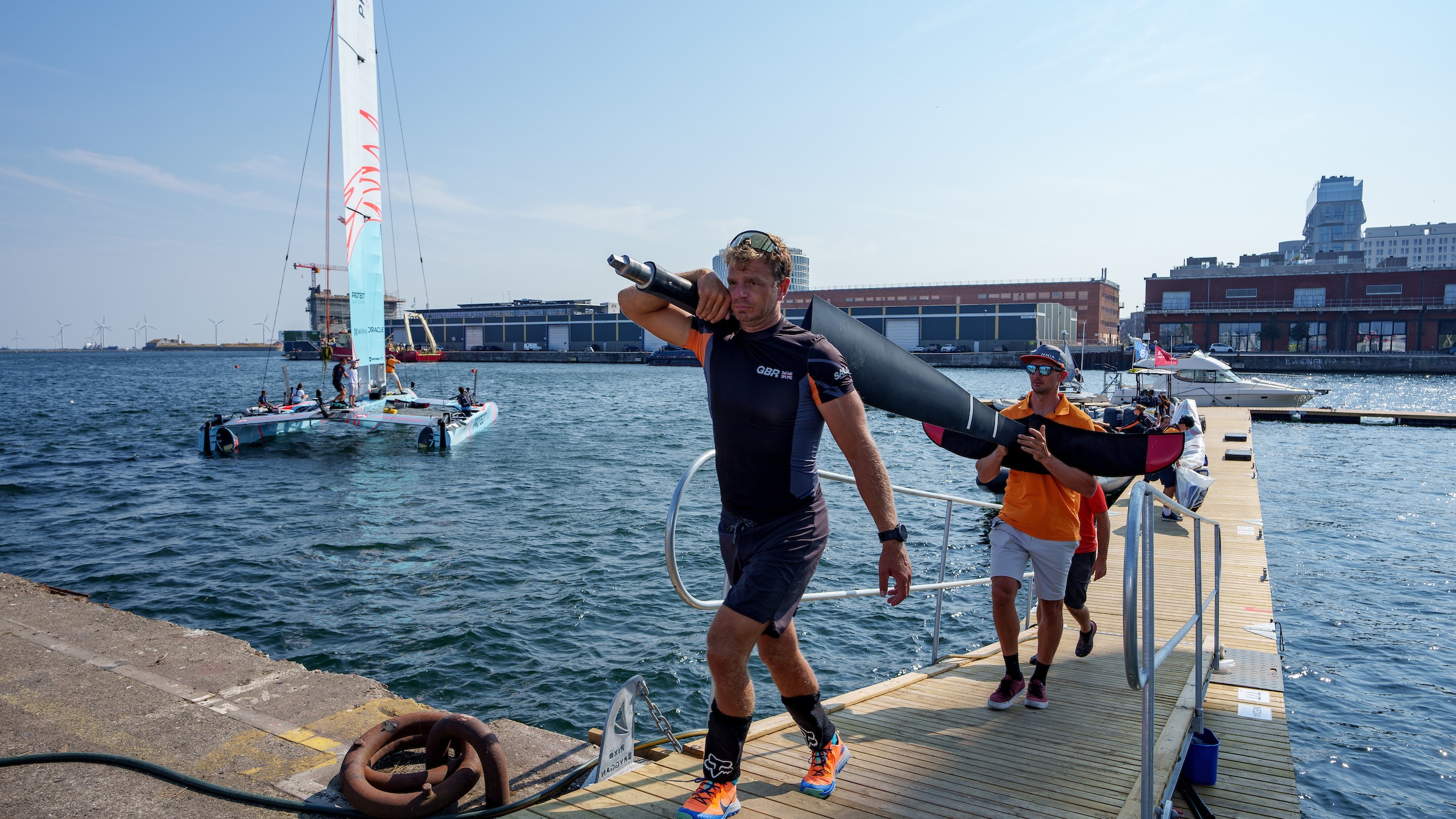 Season 3 // ROCKWOOL Denmark Sail Grand Prix // GBR rudder brought ashore