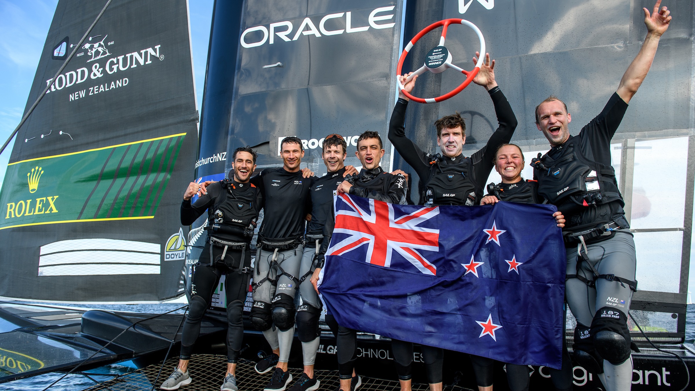 Season 3 // ROCKWOOL Denmark Sail Grand Prix // New Zealand celebrate on F50 