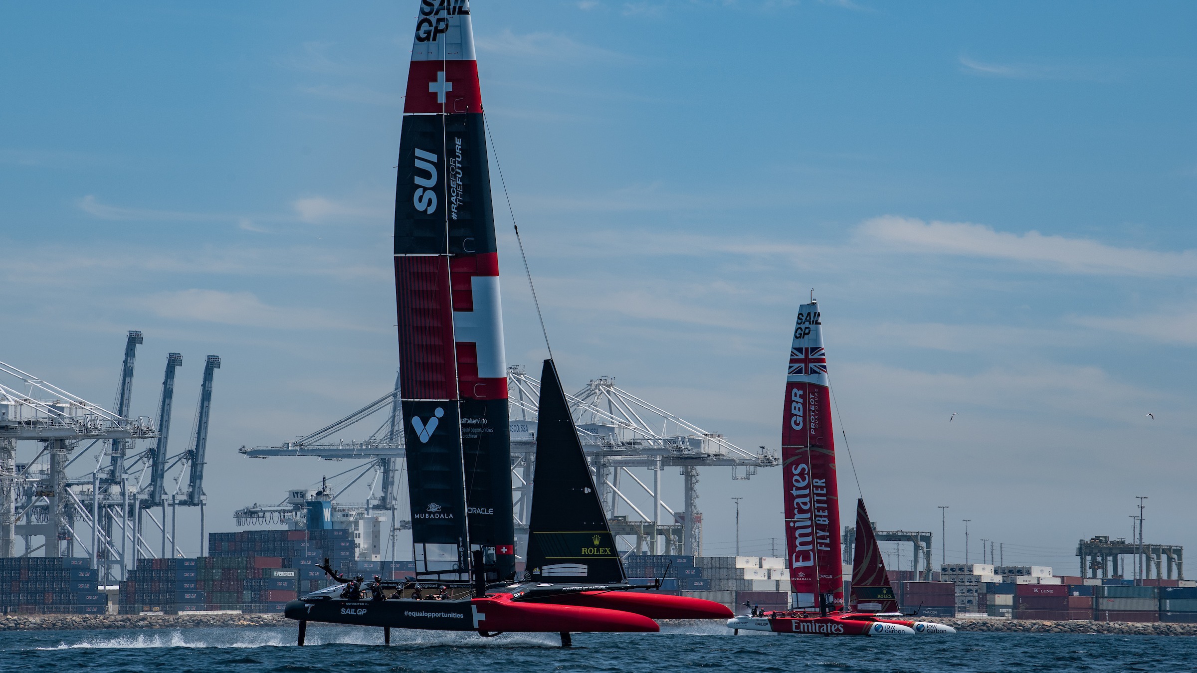 Season 4 // Los Angeles Sail Grand Prix // ROCKWOOL DEN and Switzerland in practice 