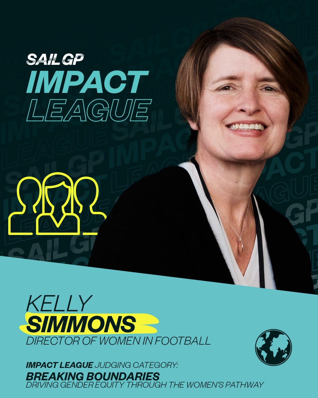 Season 4 // Impact League judge - Kelly Simmons graphic