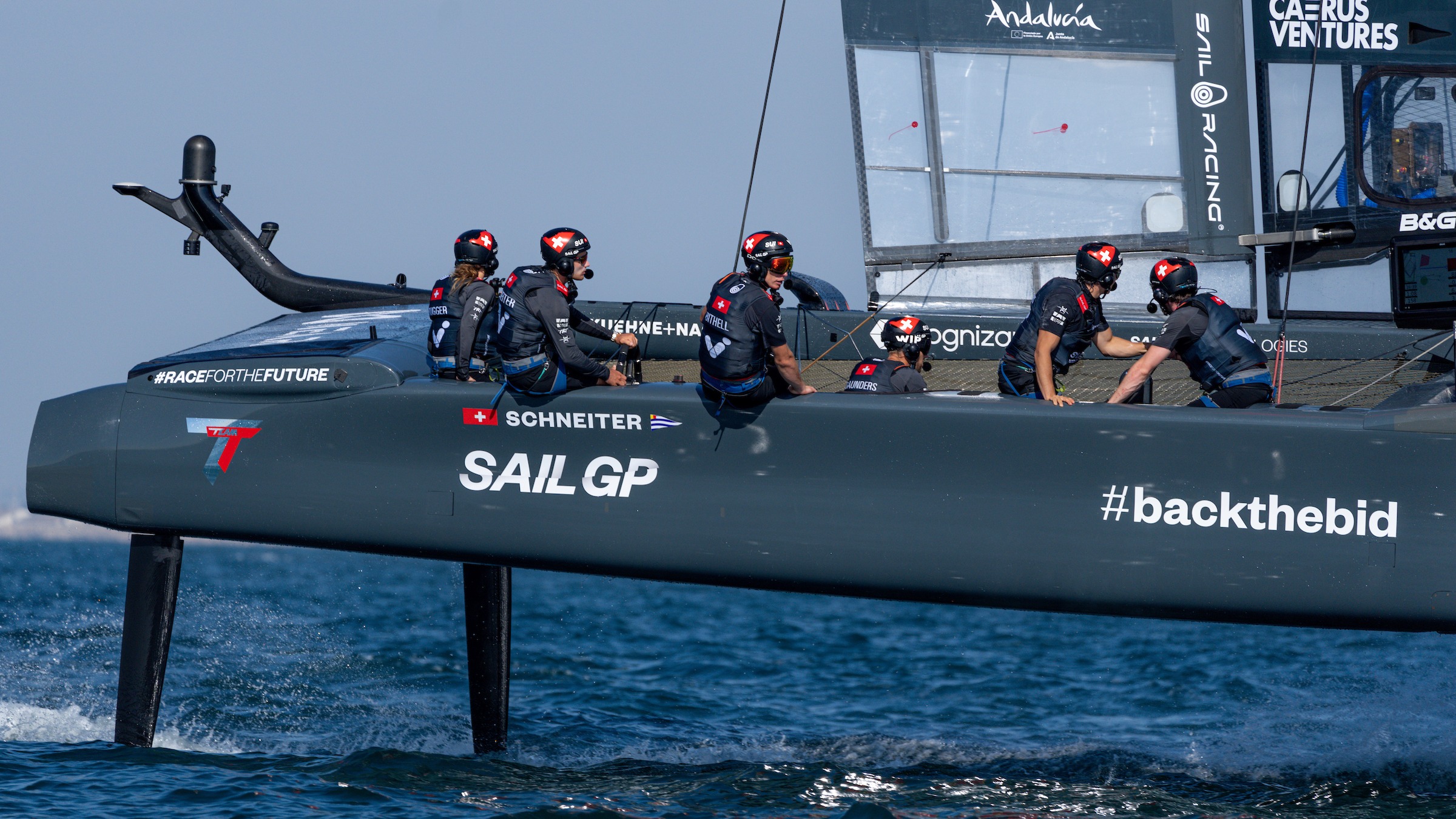 Season 3 // Spain Sail Grand Prix // Switzerland close up in racing 