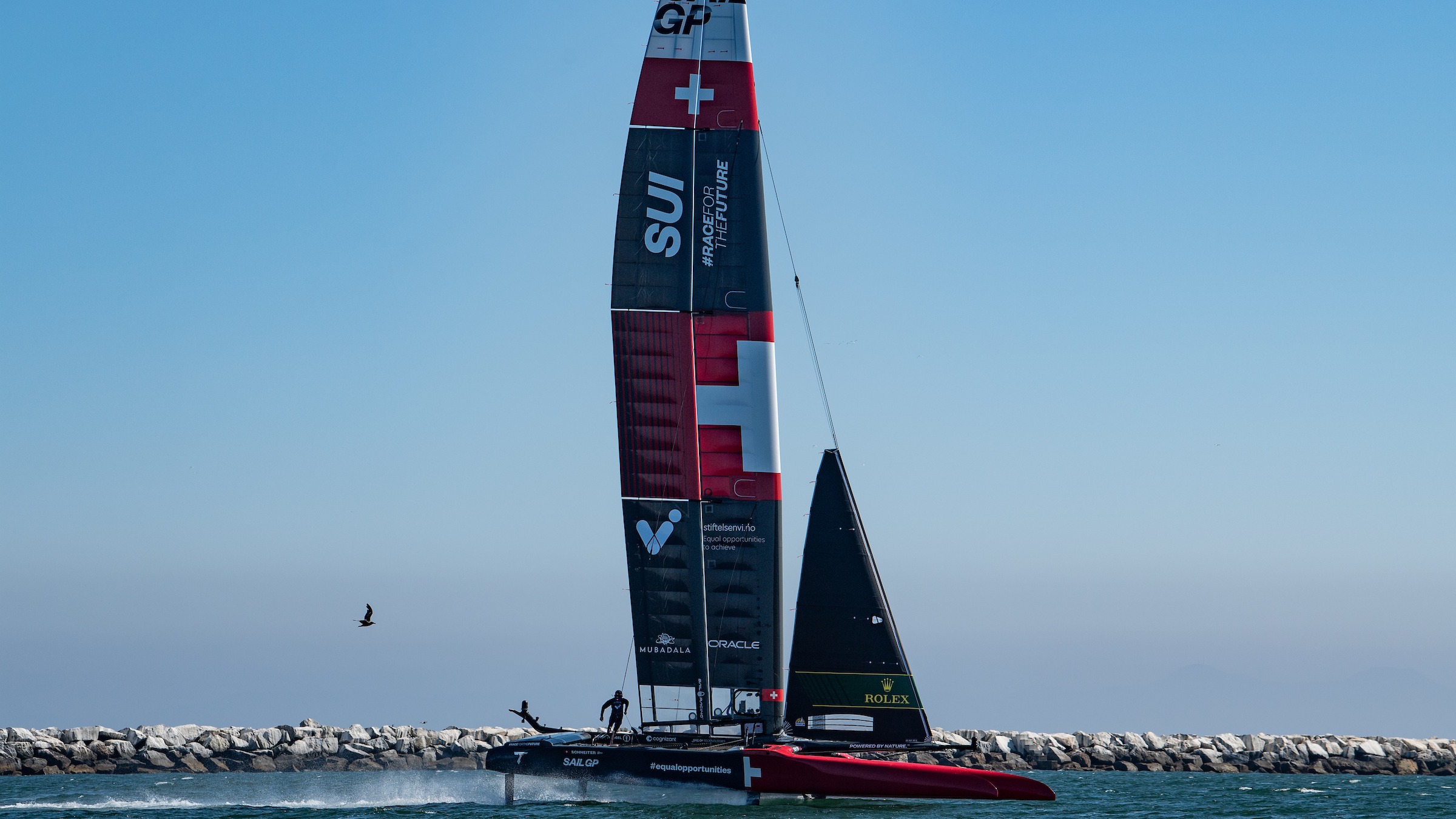 Season 4 // Los Angeles Sail Grand Prix // Swiss F50 underway in practice 