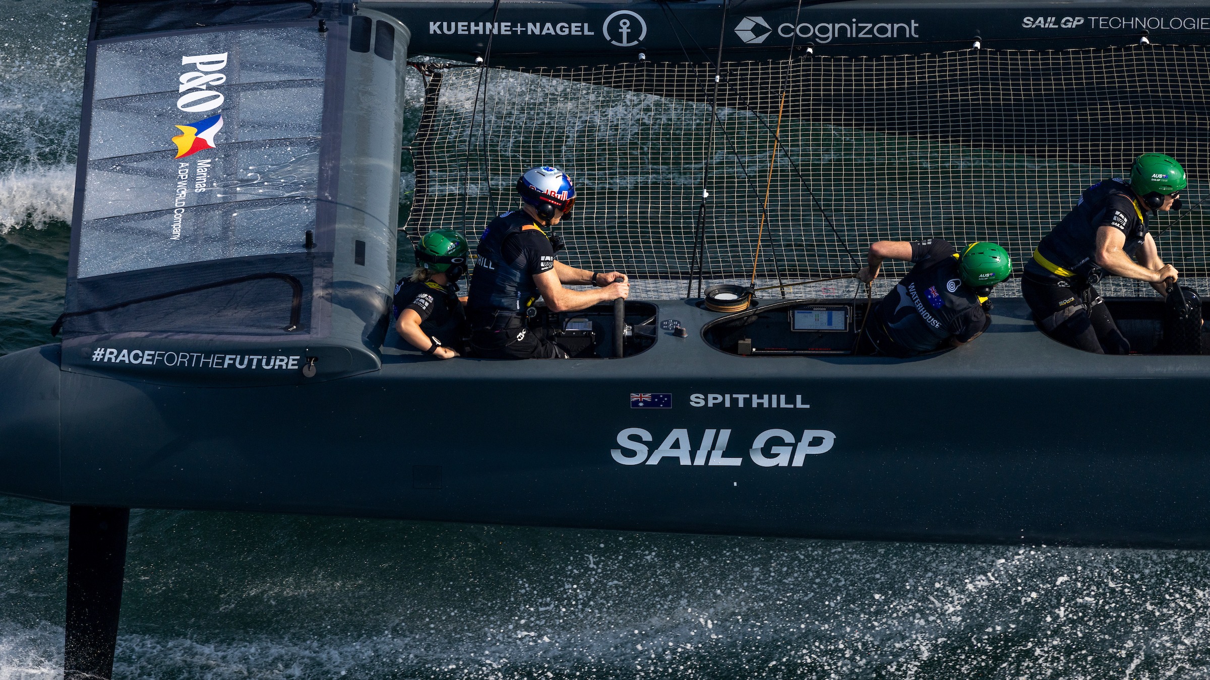 Season 4 // Jimmy Spithill at helm of Australia F50 on day one of racing in Dubai 