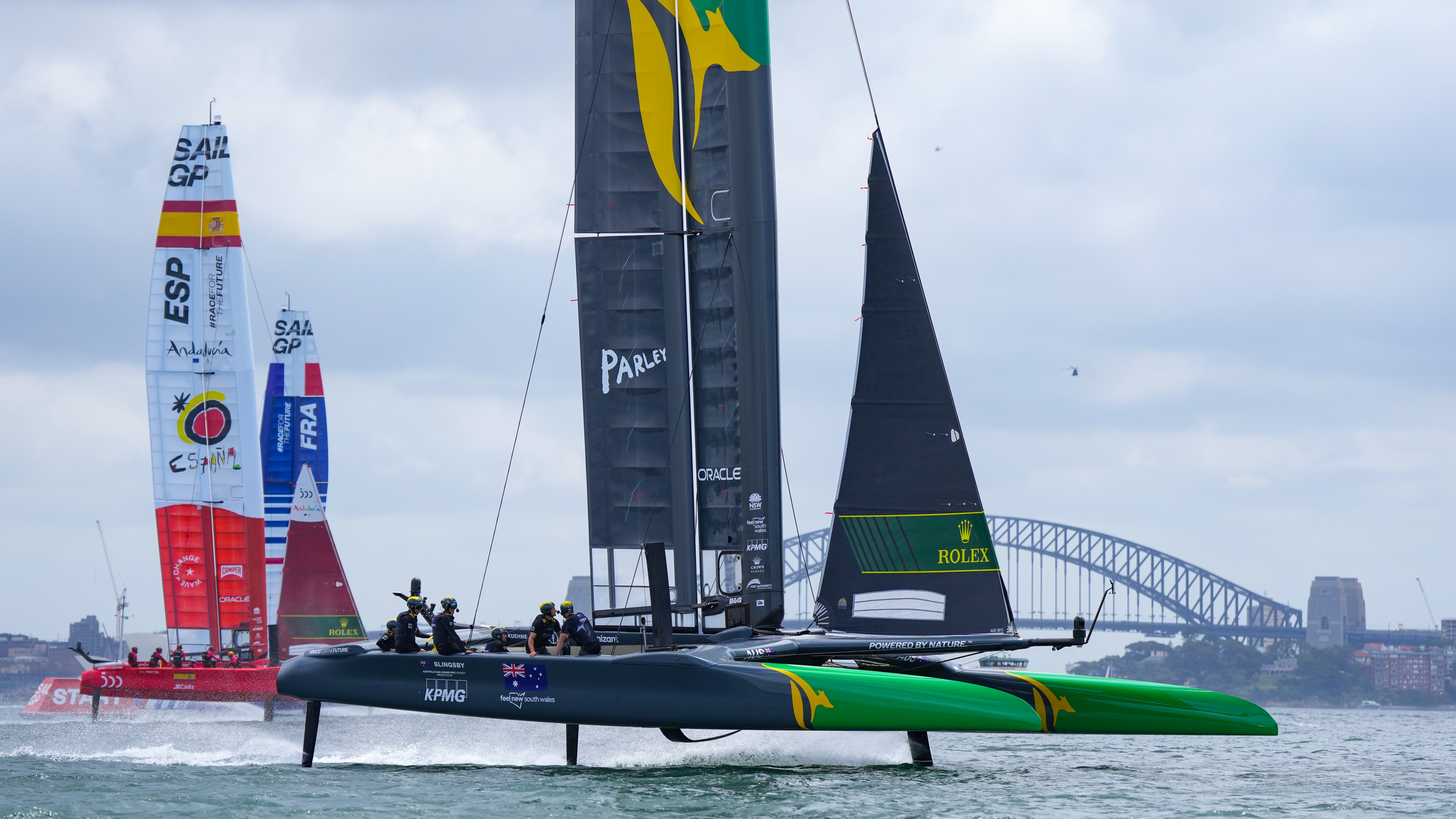 Season 3 // Australia Sail Grand Prix // Seven Network announcement // Australia F50 against Sydney backdrop 