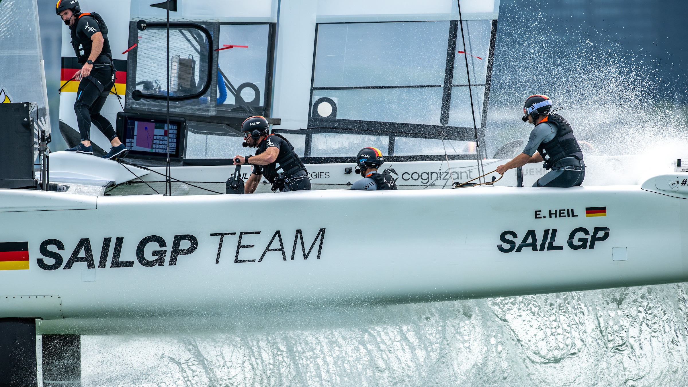 Season 4 // United States Sail Grand Prix Chicago // Close up of Germany F50 on Day 1