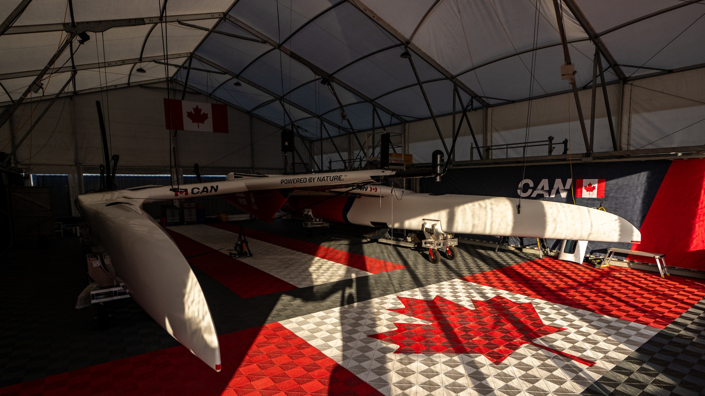 Season 4 // Los Angeles Sail Grand Prix // Canada F50 in shed