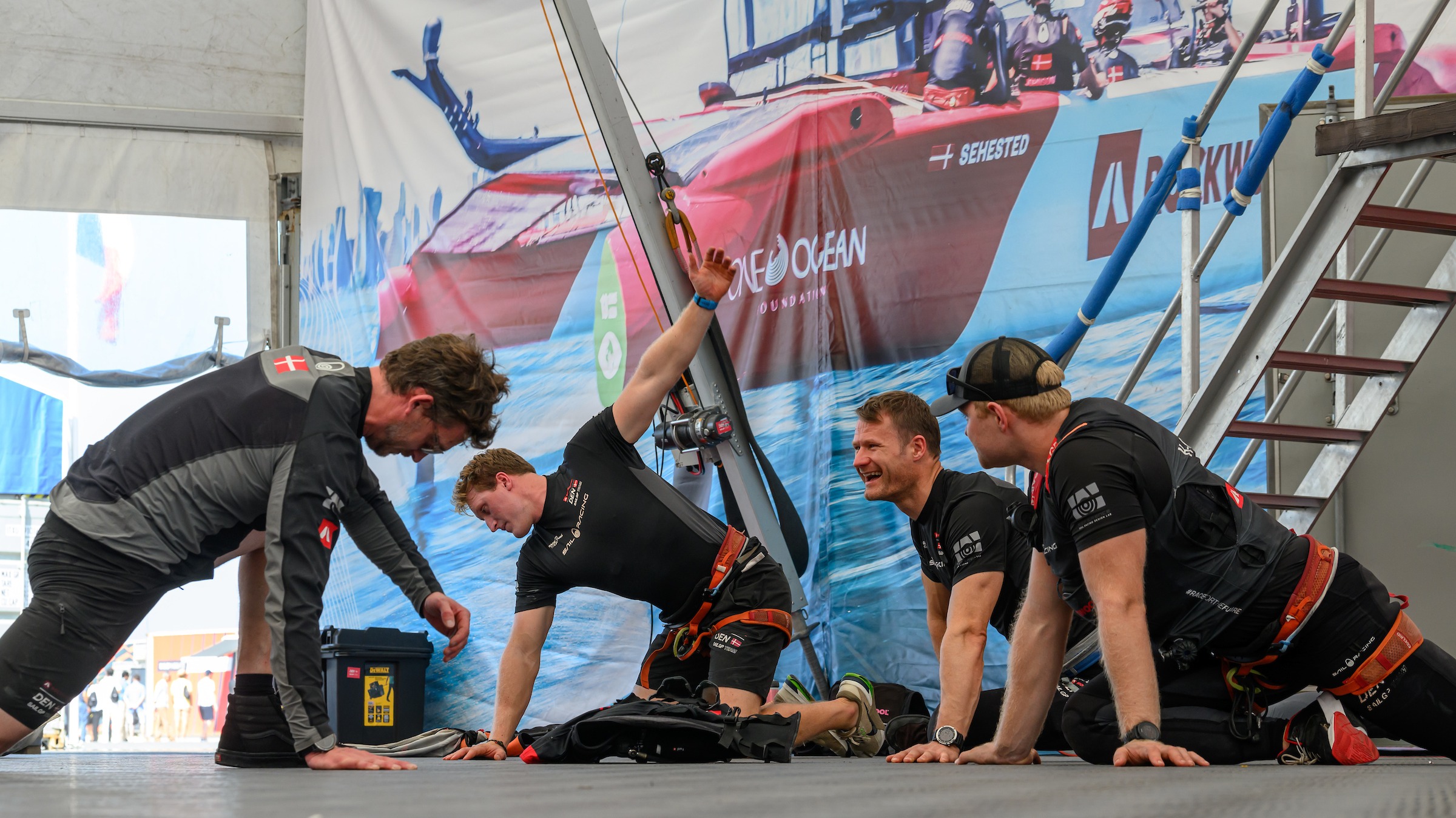 Season 3 // Denmark SailGP Team // Danish athletes warm up ahead of racing
