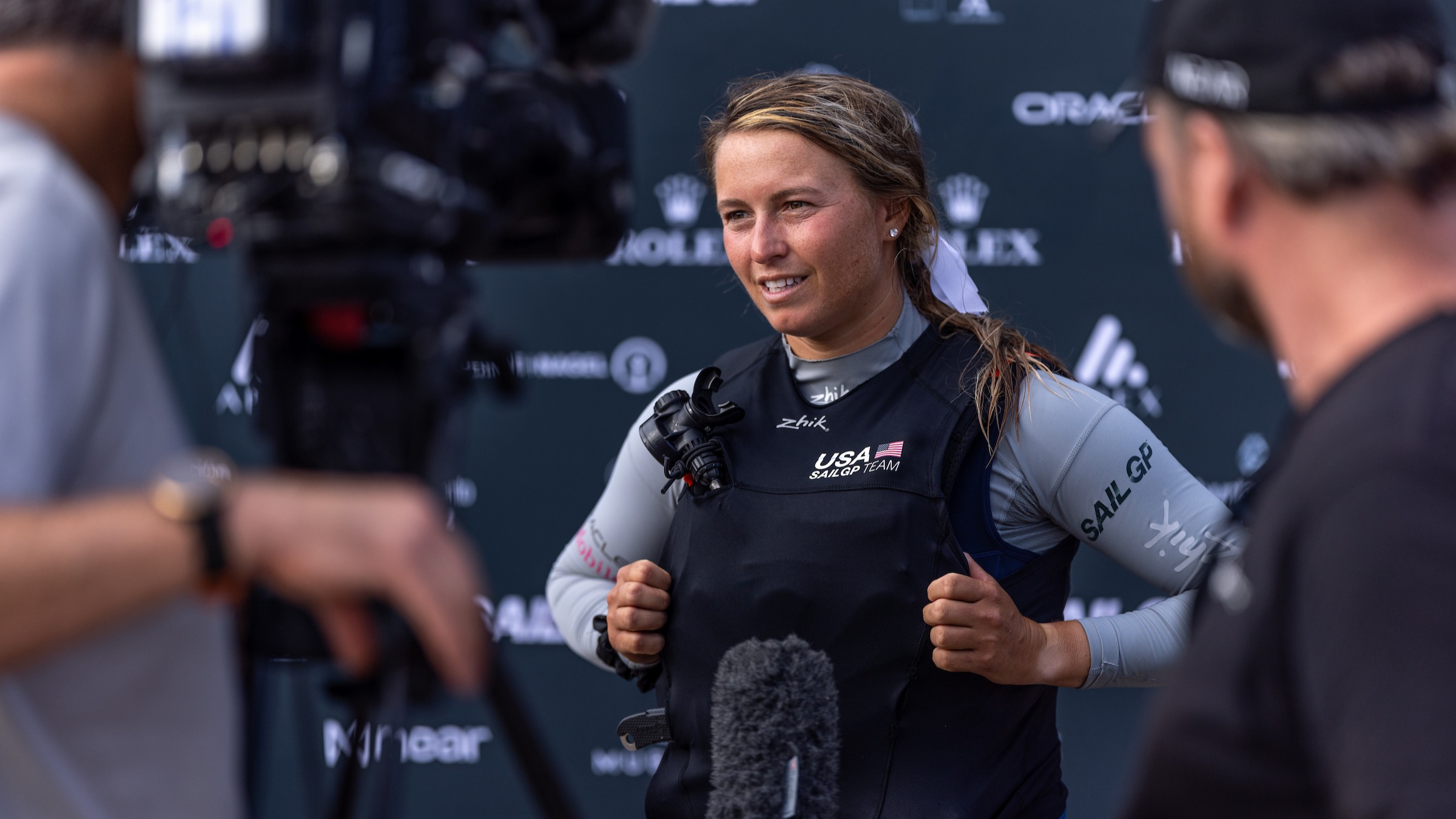 Season 4 // U.S. strategist Erika Reineke talks to media after racing in Cadiz 
