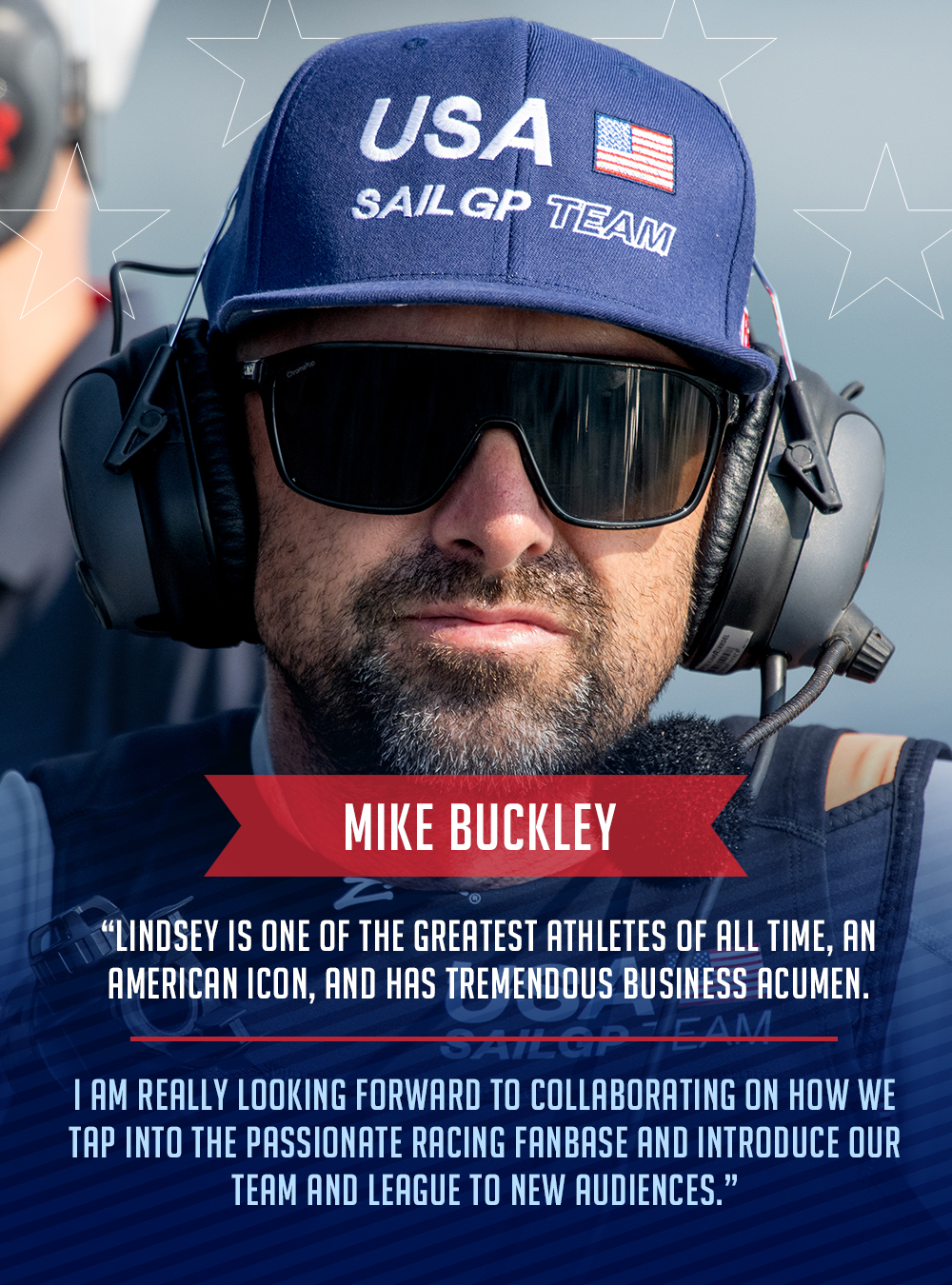 Season 4 // Mike Buckley quote graphic U.S. SailGP Team
