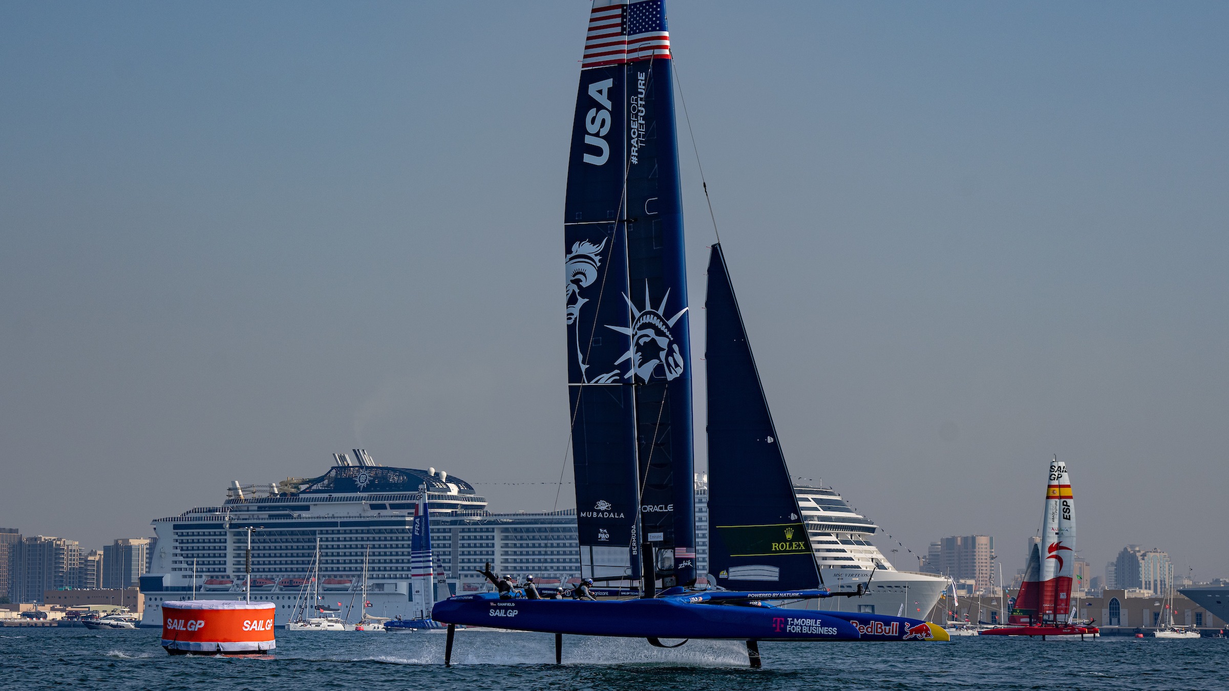 Season 4 // United States F50 foiling on first day of racing in Dubai 