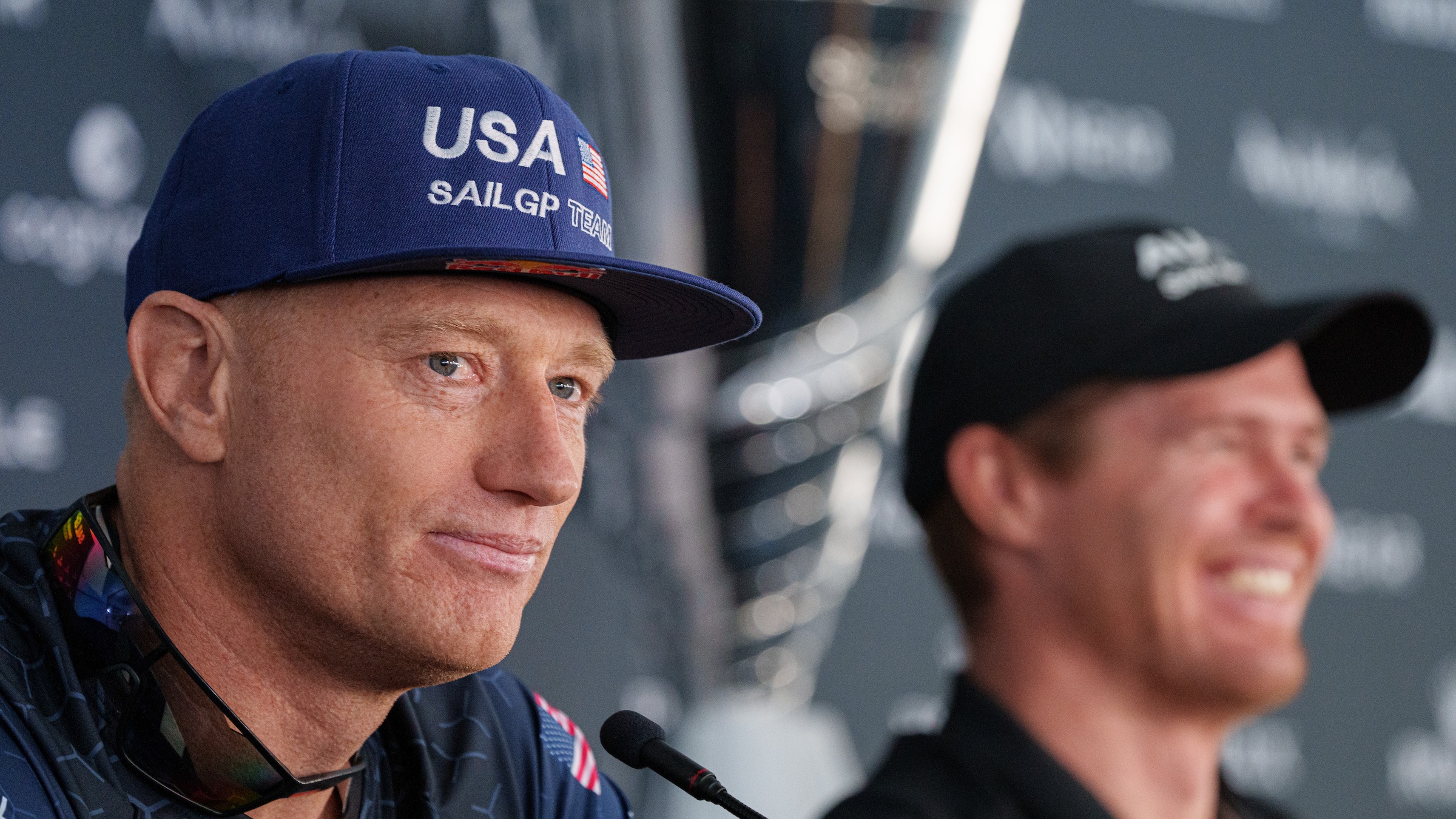 Season 3 // Spain Sail Grand Prix // Tom Slingsby and Jimmy Spithill at press conference 