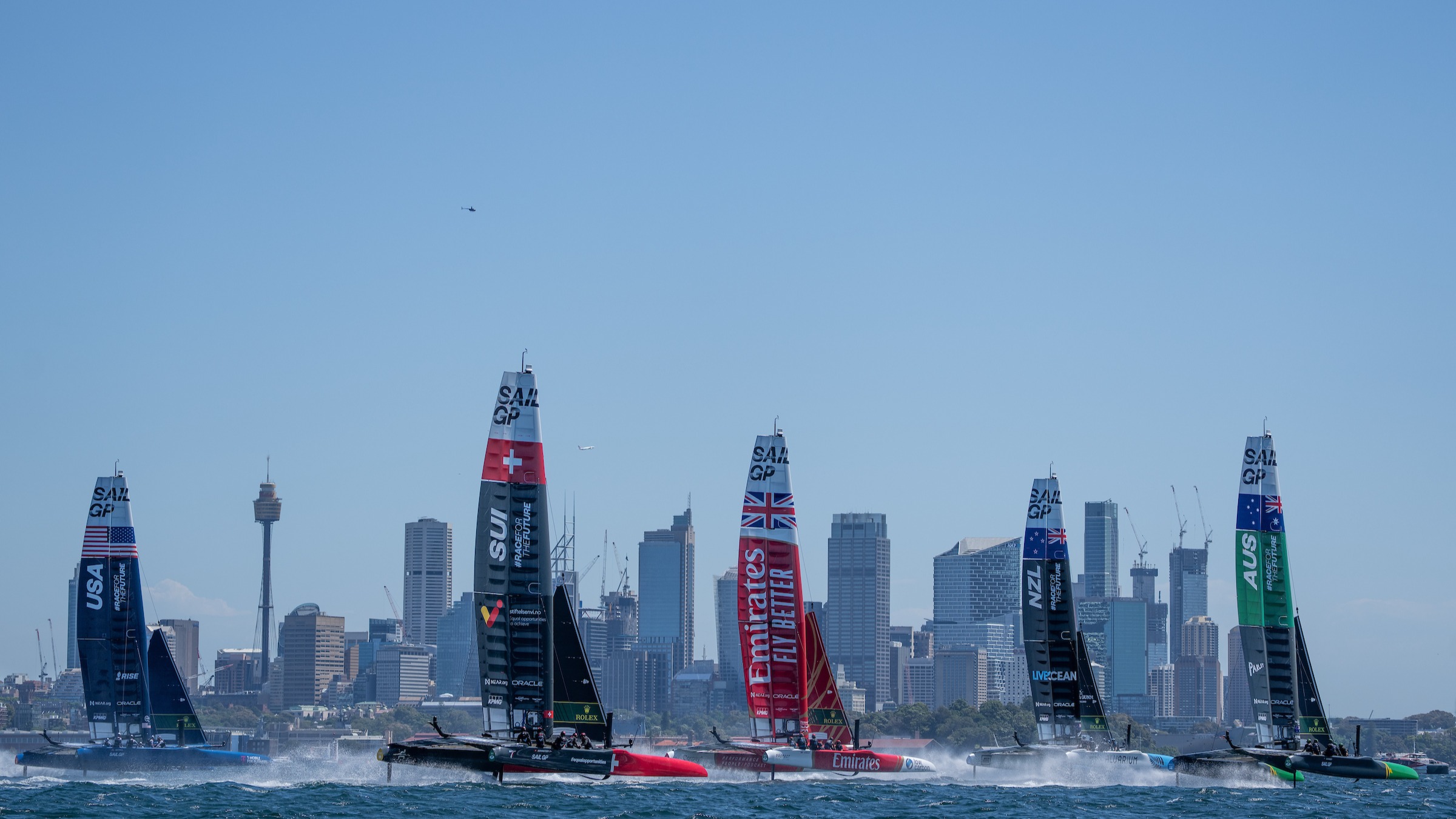 Season 3 // Australia Sail Grand Prix // Fleet against Sydney skyline