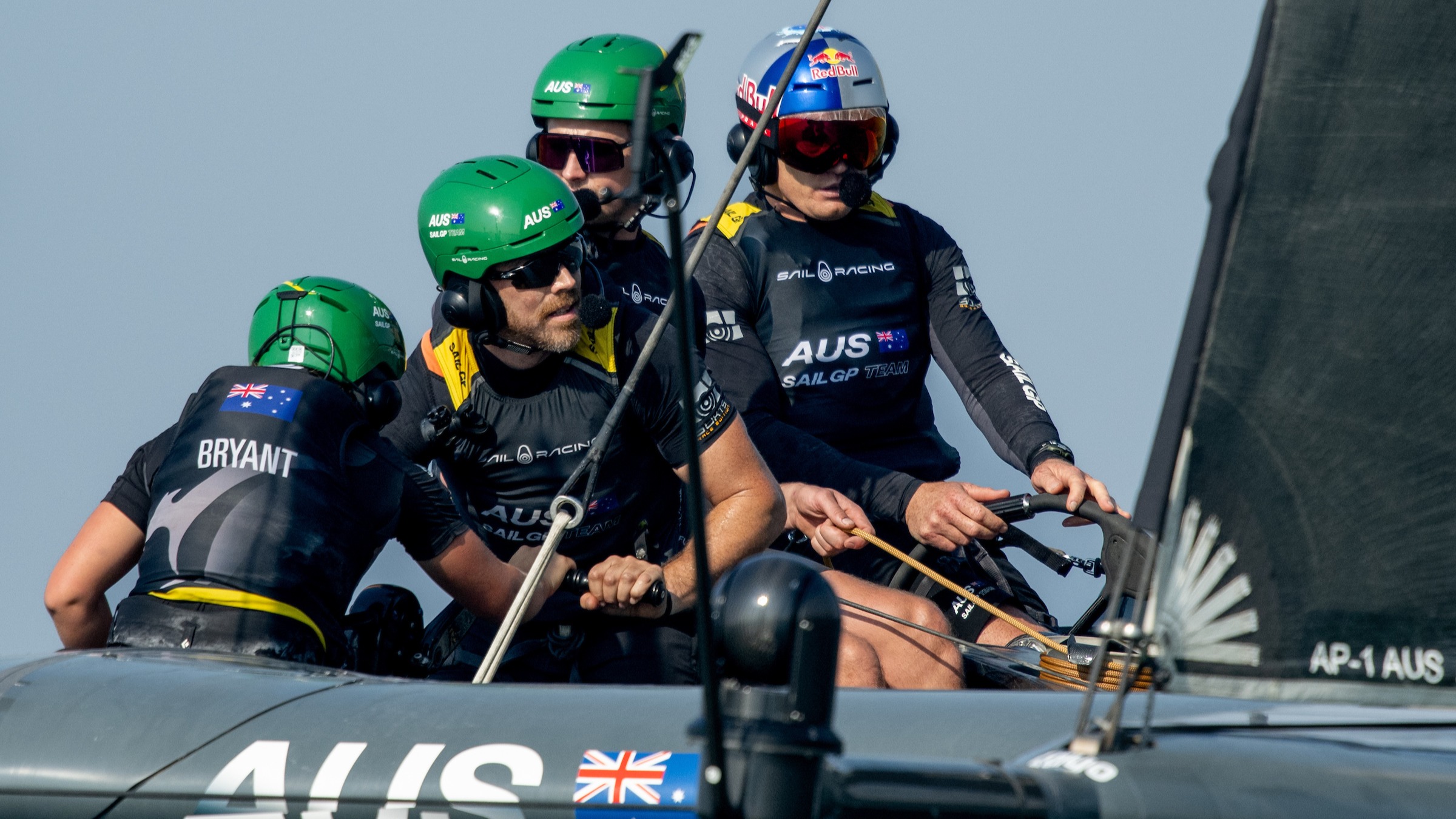 Season 4 // Close up of Australian crew during racing on day one of Dubai 