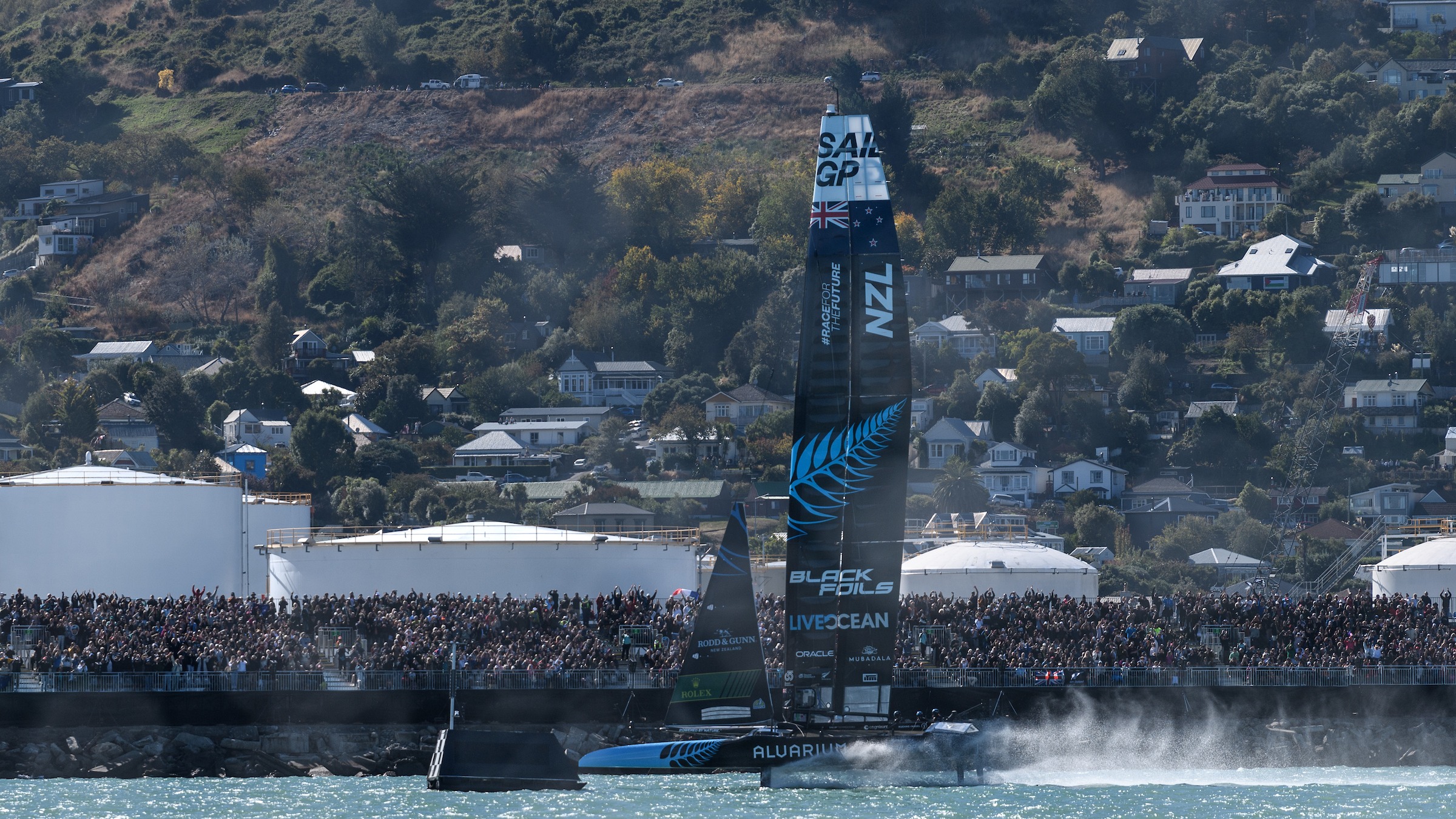 Season 4 // New Zealand fly by the crowds on the Christchurch shoreline