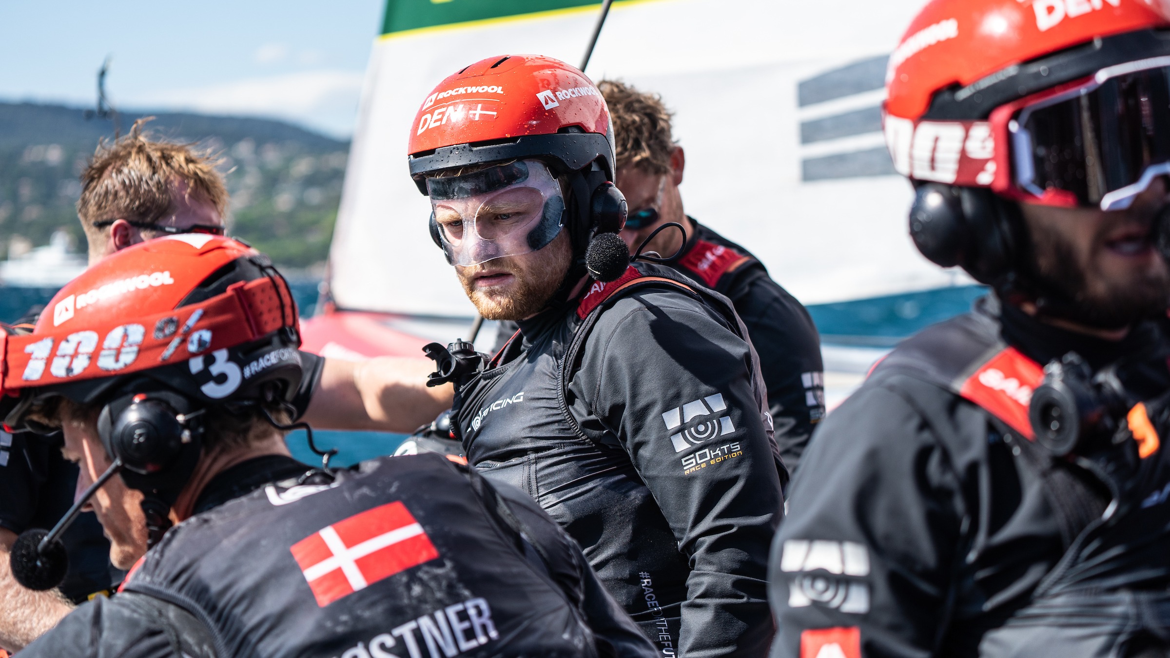 Season 3 // Denmark SailGP Team // Grinder Hans-Christian Rosendahl with crew