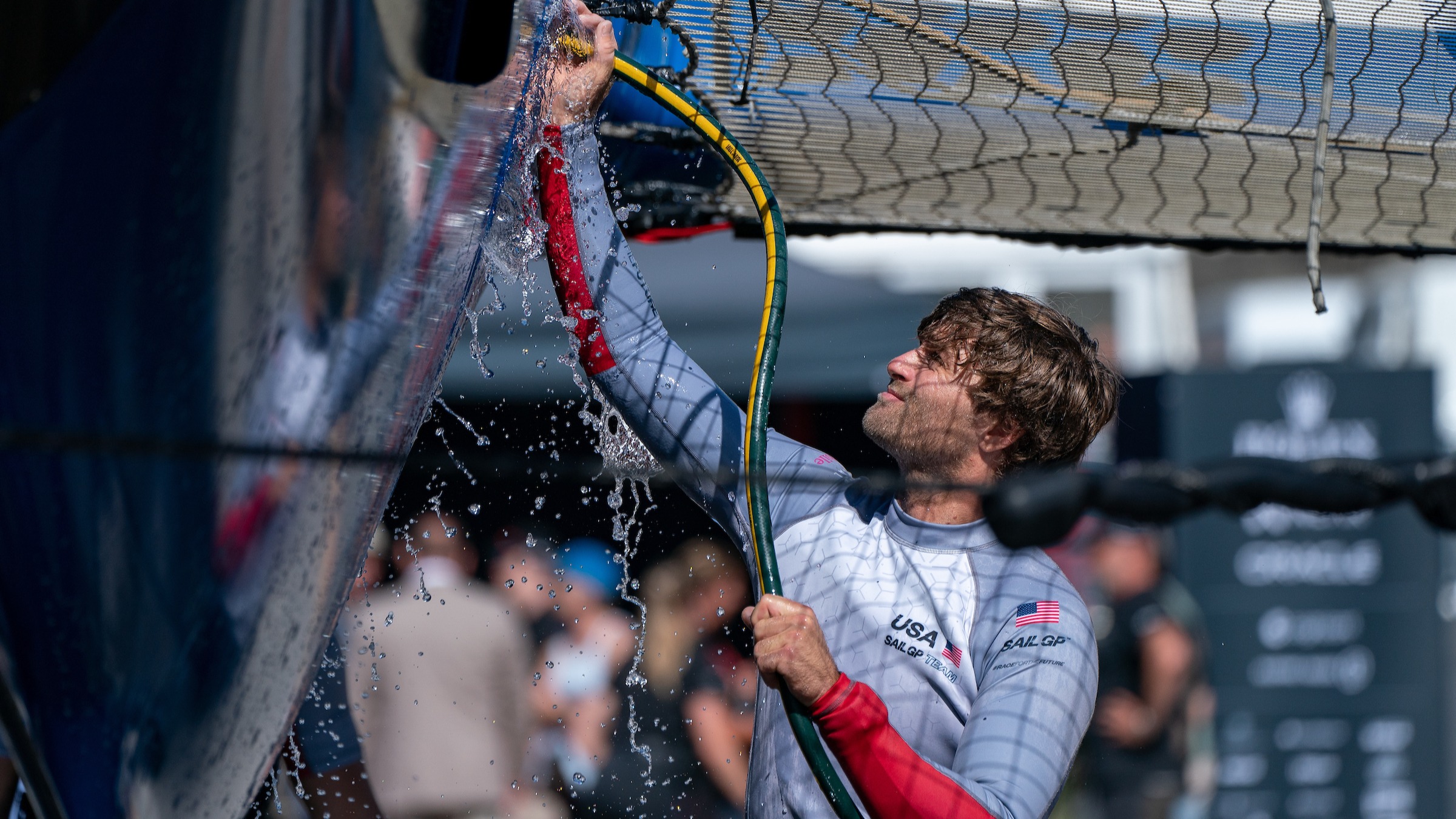 Season 3 // Great Britain Sail Grand Prix // Hans Henken washing USA F50
