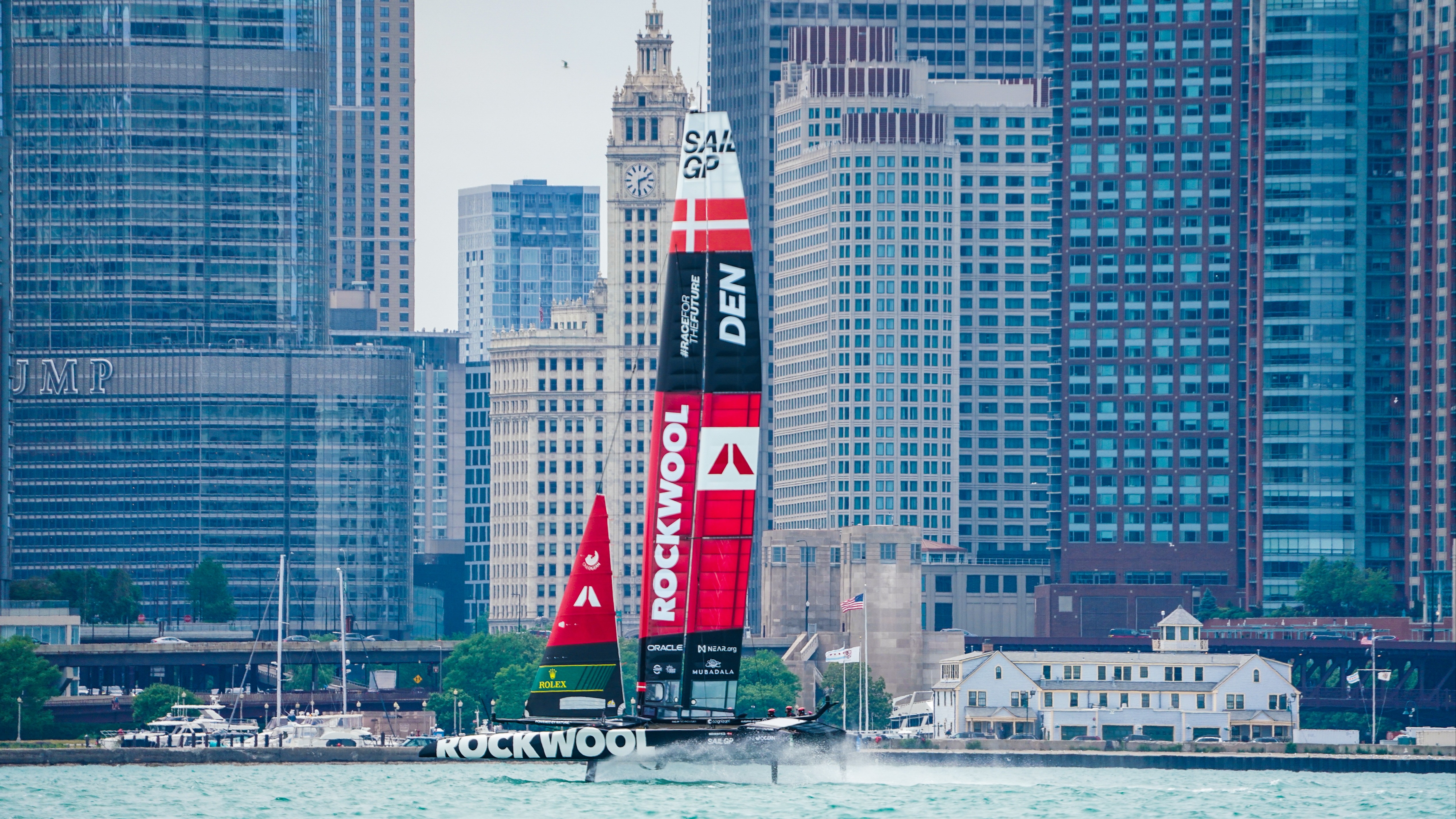 Season 4 // Denmark SailGP Team // Rebranded Denmark F50 with Chicago skyline