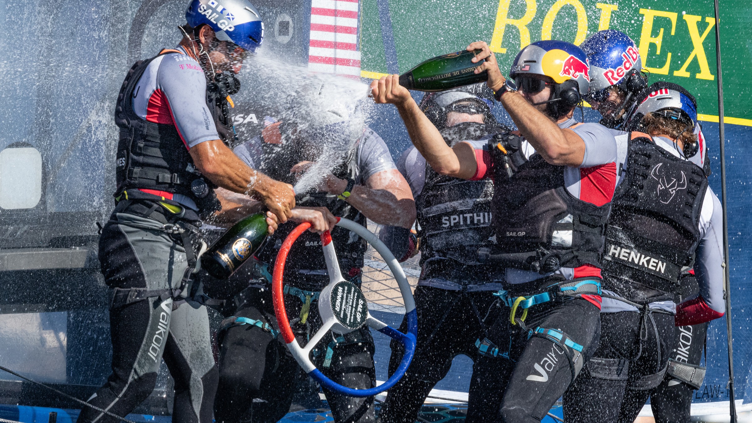 Season 3 // Range Rover France Sail Grand Prix // United States celebrate on board 