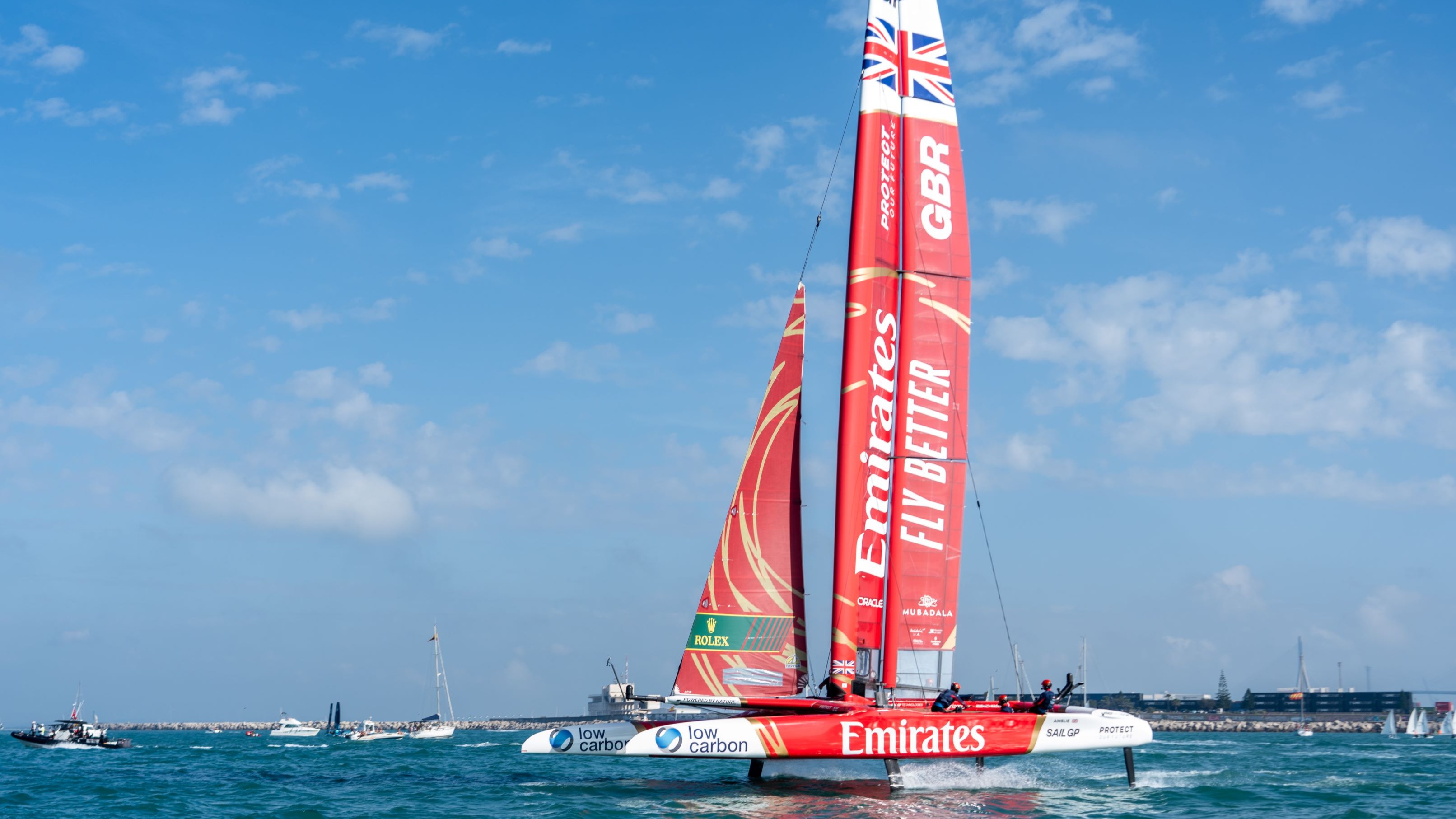 Season 4 // Emirates Great Britain sailing on the second day of racing in Cadiz